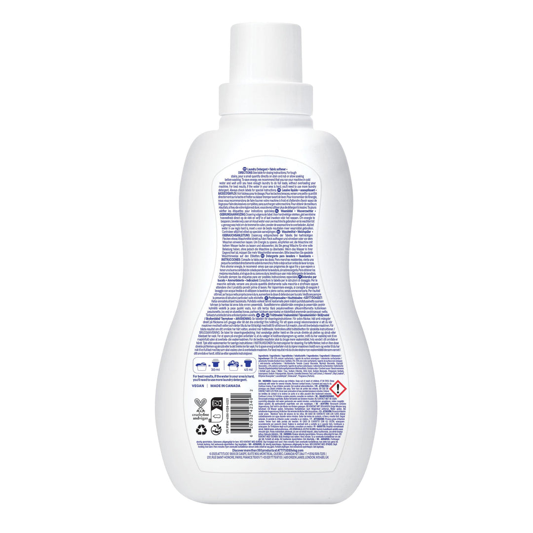 ATTITUDE 2-in-1 Laundry Detergent & Fabric Softener - Plant- & Mineral-Based, Mountain Fresh