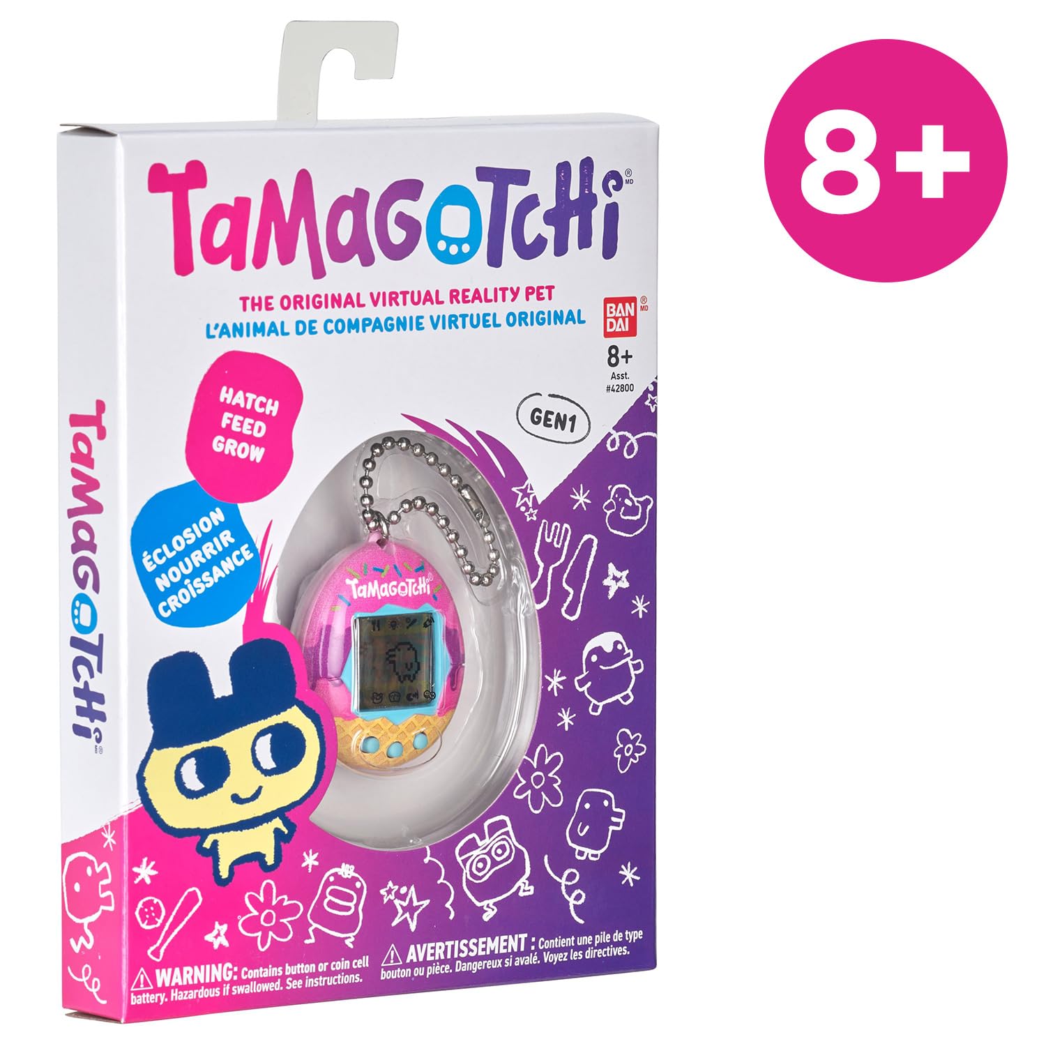 Bandai Tamagotchi Original Ice Cream Shell - Retro Virtual Pet Toy for Kids & Adults 8+ 4