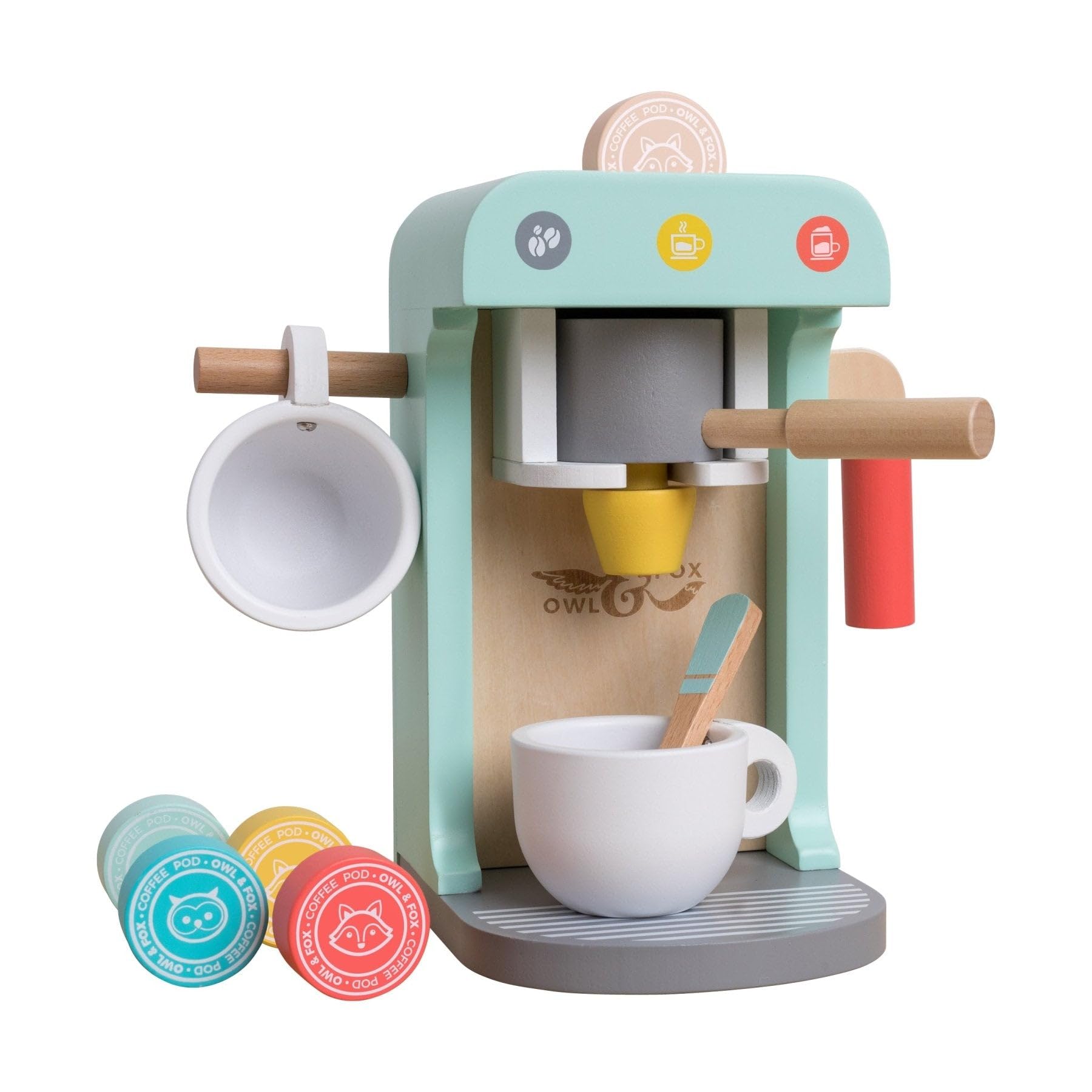 Owl & Fox Wooden Coffee Machine - Imaginative Play for Children 3+ | FSC Certified Wood 1