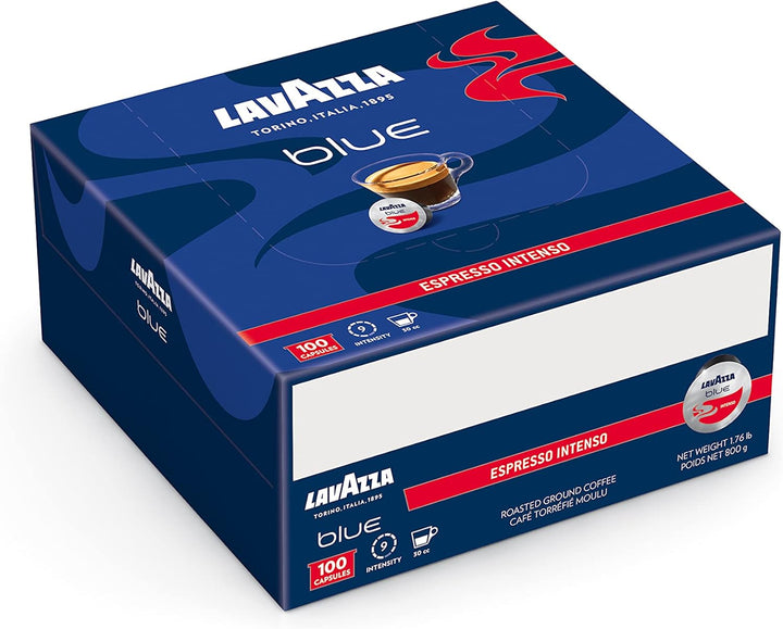 Lavazza Blue Espresso Intenso Coffee Capsules, 100% Arabica, 100 Capsules, Compatible with Lavazza Blue Machines