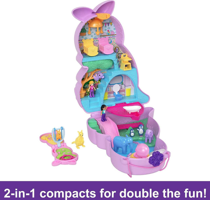 Polly Pocket Mama and Joey Kangaroo Purse 2-in-1 Compact Playset - Ages 4+