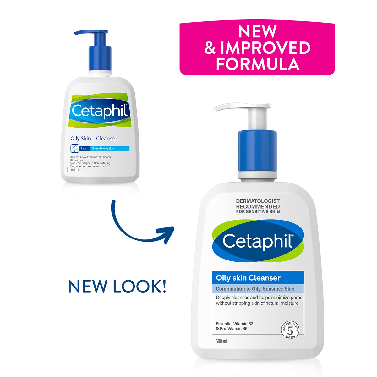Cetaphil Oily Skin Cleanser Face Wash - 236ml, Pack of 2, Combination to Oily Skin
