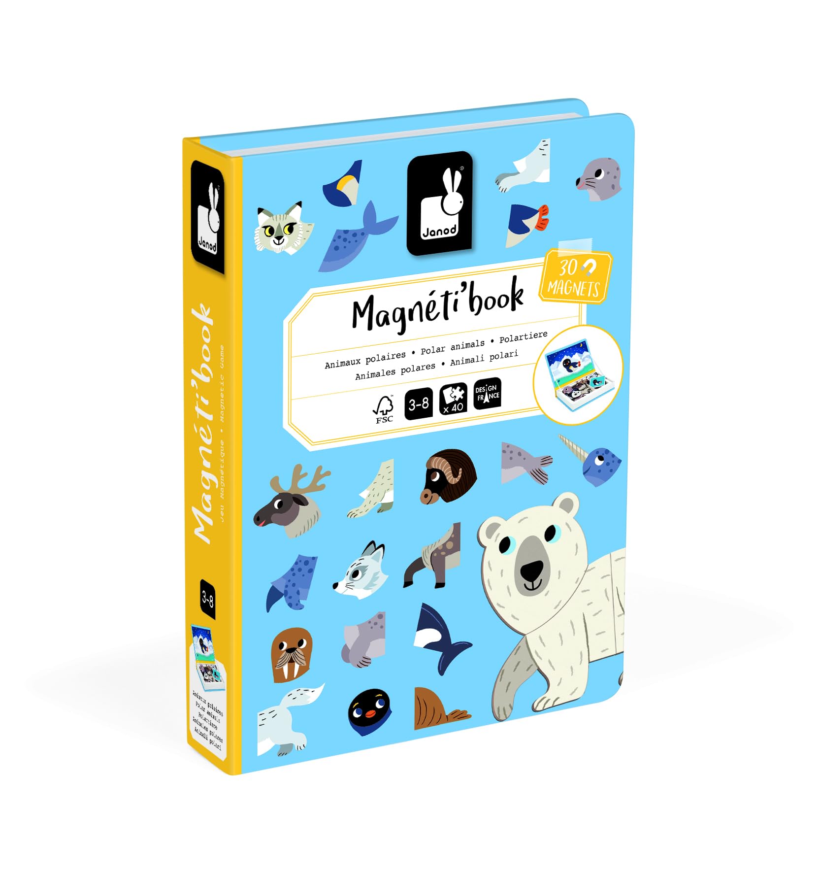 Janod Magnéti'Book Arctic Animals - 30 Magnets, 10 Models | Ages 3-8 6