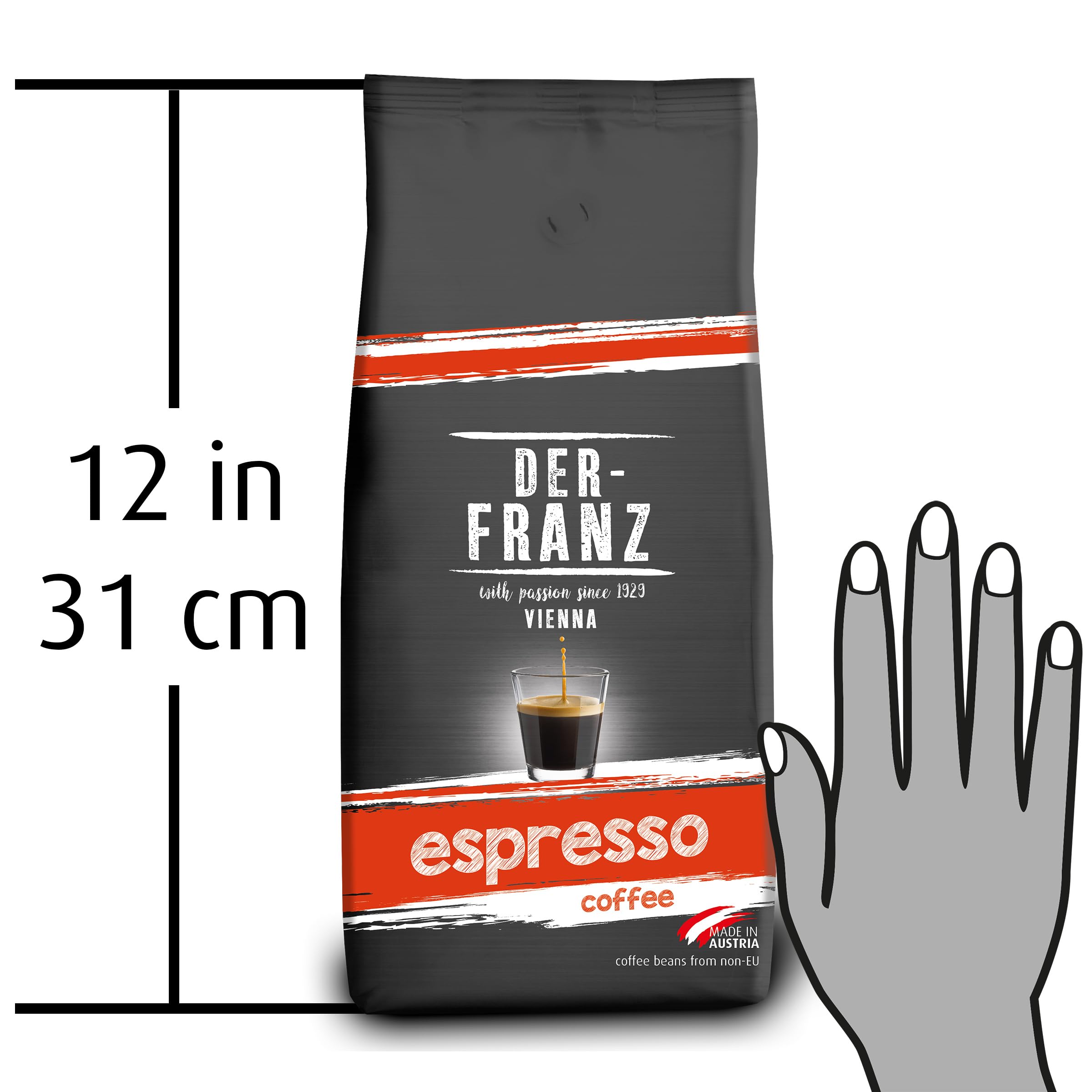 Der-Franz Espresso Whole Coffee Beans - 50% Arabica/50% Robusta | Intensity 5/5 | 1000g 7