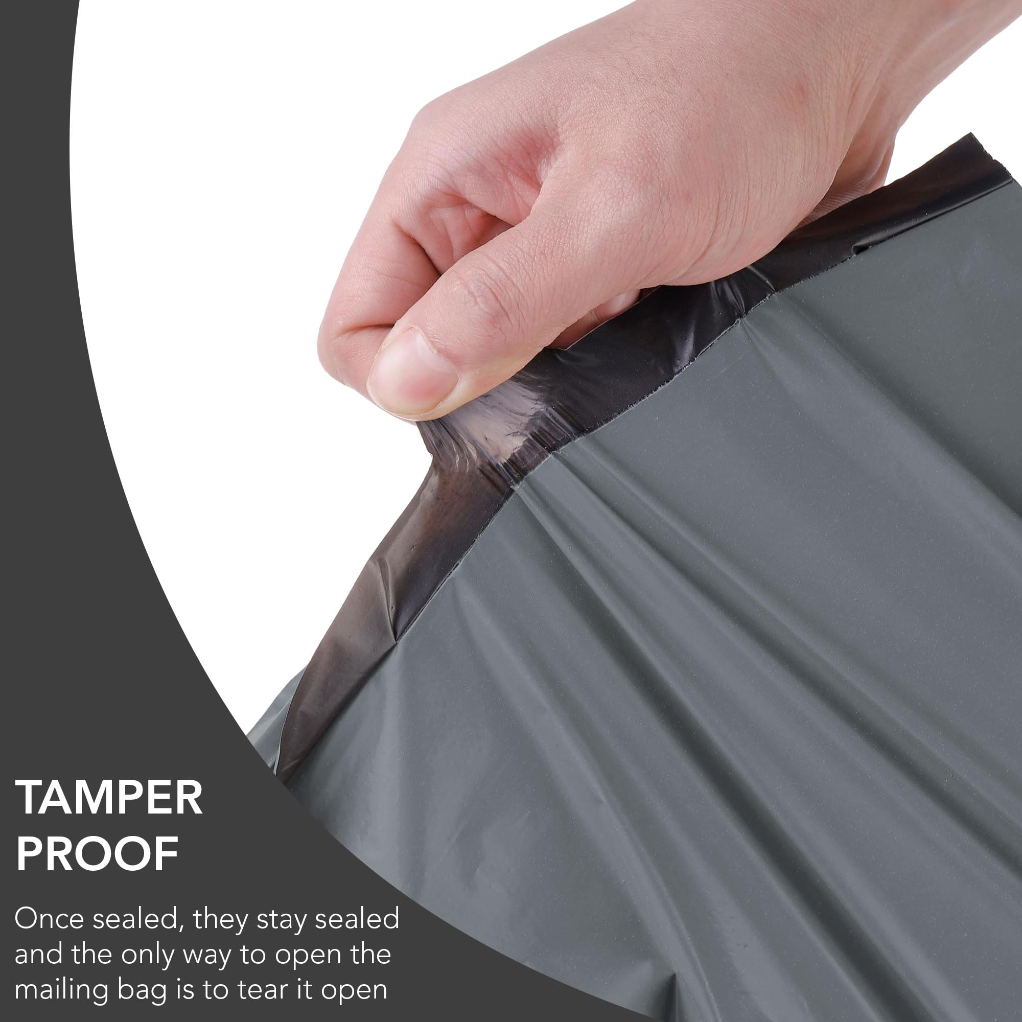 iSOUL 125 Assorted Grey Poly Postal Self Seal Mailing Bags - 5 Sizes (4.5x7 to 12x16 in) 2