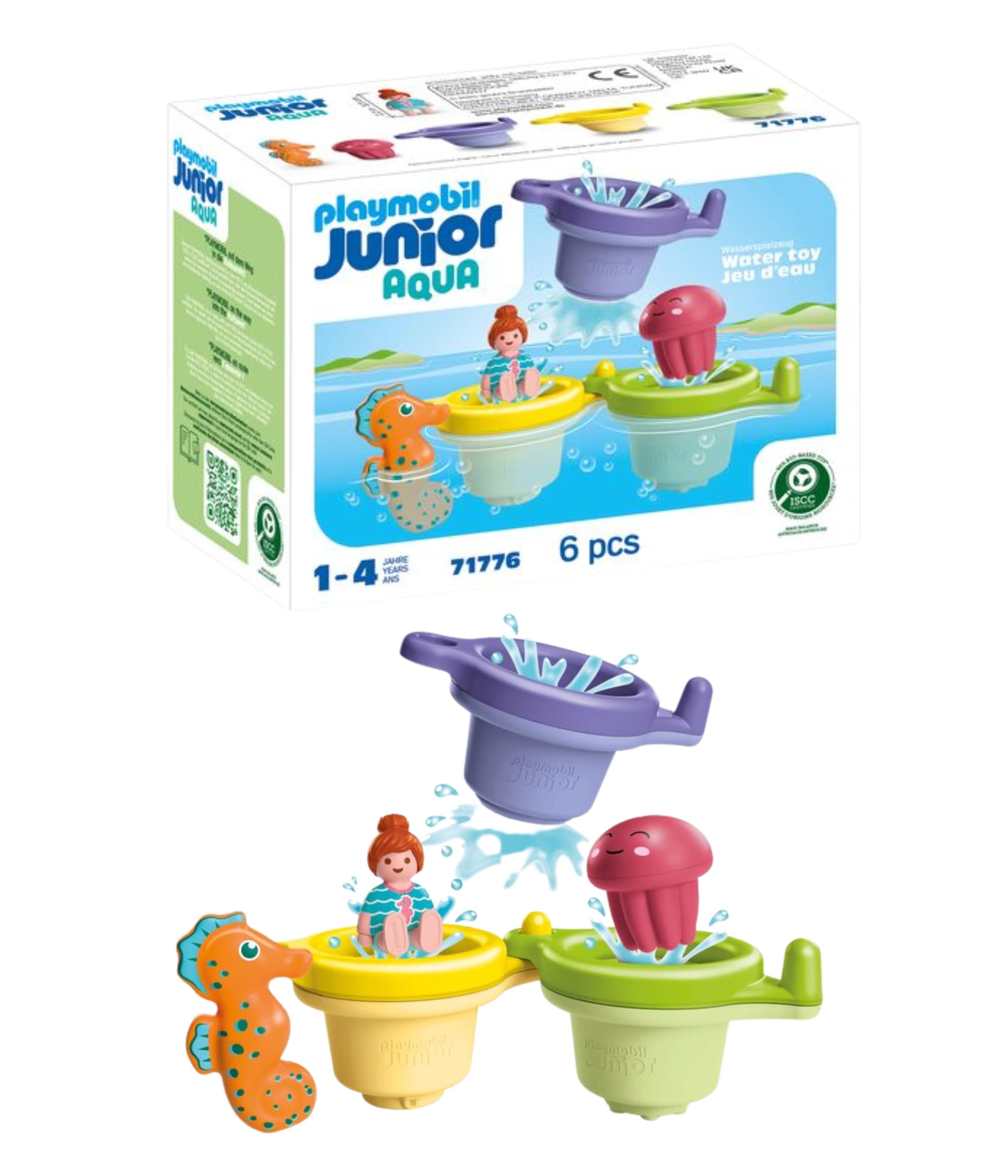 Playmobil JUNIOR AQUA Swimming Cup Set - Water Toy for Toddlers 1+ | BPA-Free, Bio-Based Plastic 1