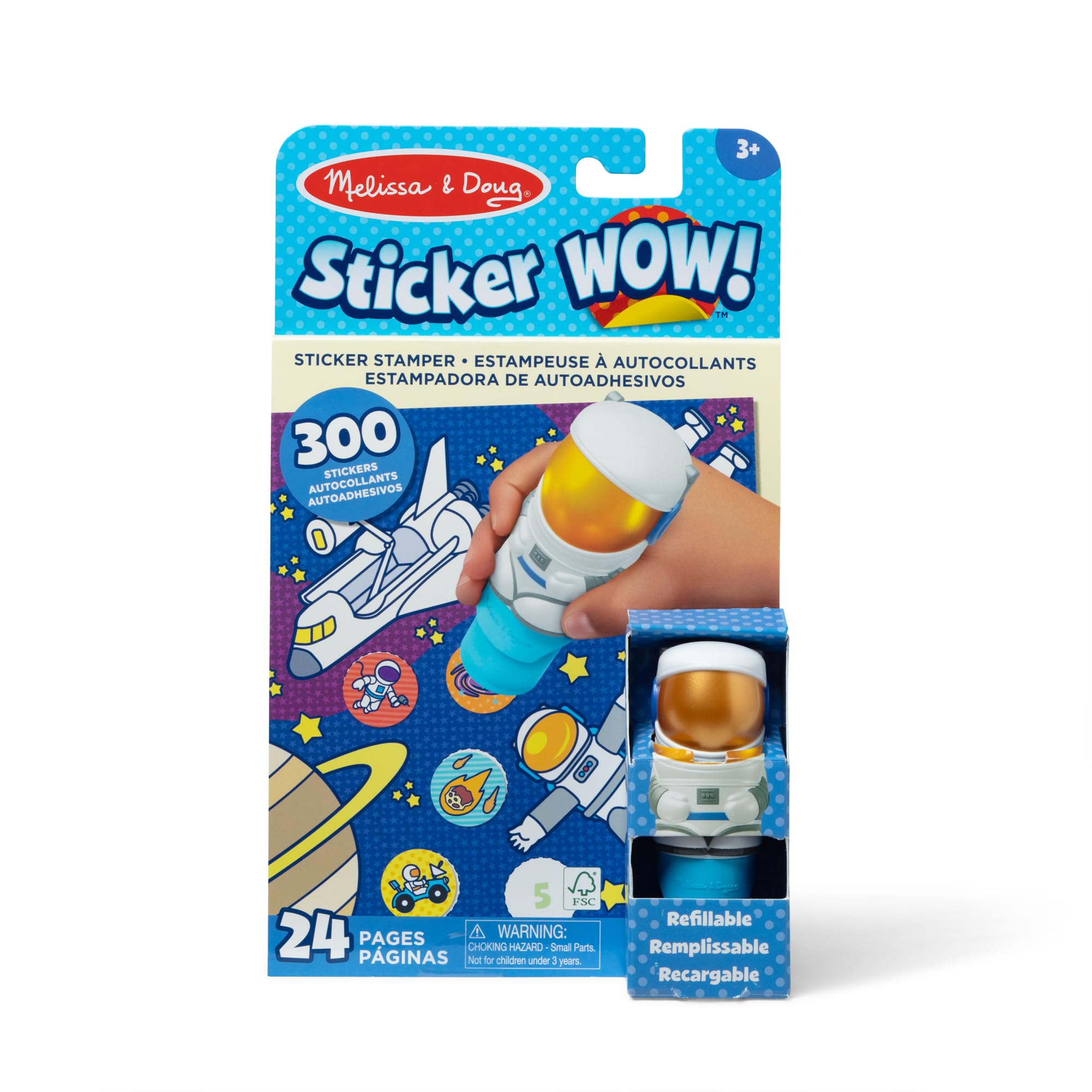 Melissa & Doug Sticker WOW! 24-Page Activity Pad and Sticker Stamper with 300 Stickers 1