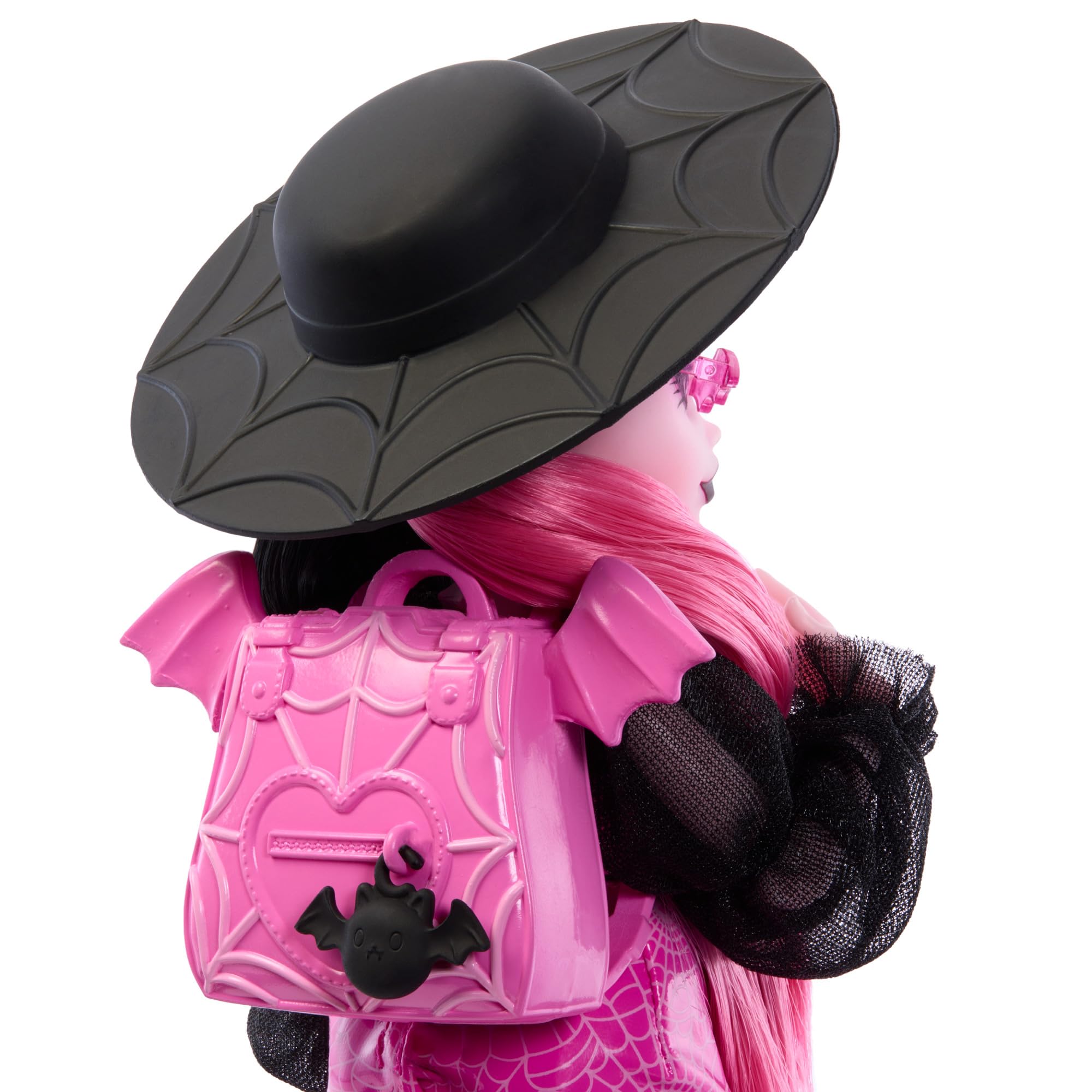 Monster High Draculaura Doll - 15 cm, Ages 4+, Pink and Black Outfit with Pet Bat-Cat 4