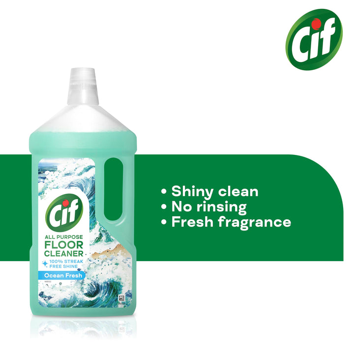 Cif Ocean Floor Cleaner - All-Purpose Floor Cleaning Solution for Linoleum, Vinyl, Ceramic Tiles