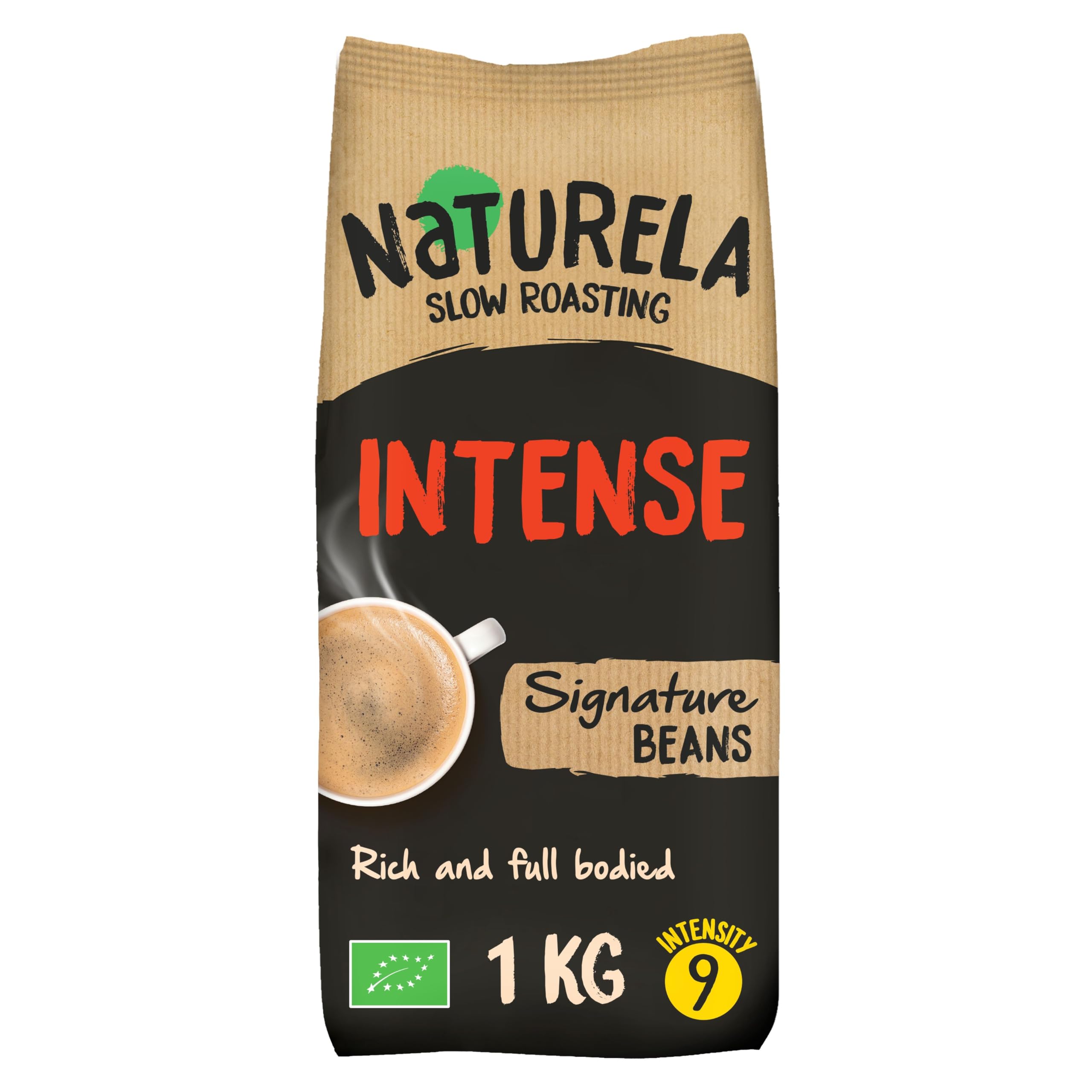 Naturela Organic Whole Coffee Beans - Intenso Blend Arabica & Robusta | 1kg 1