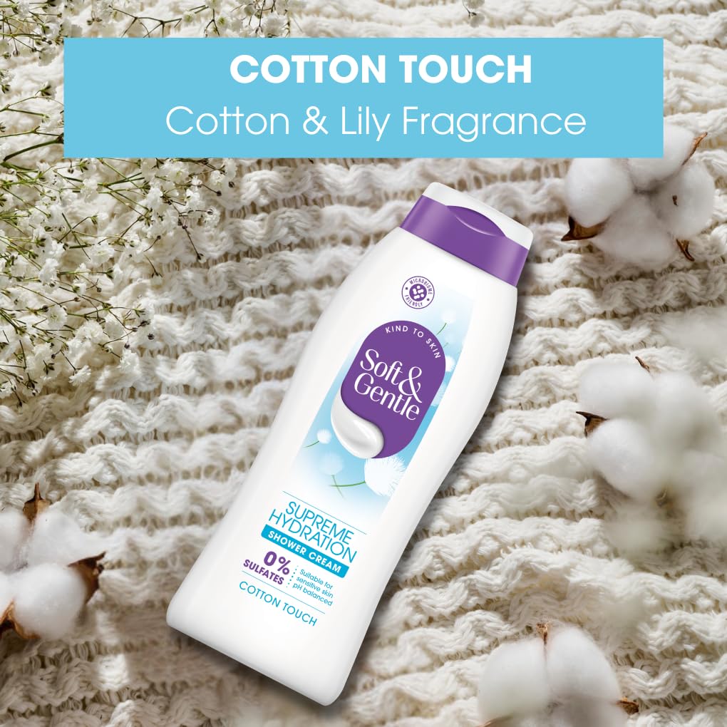 Soft & Gentle Cotton Touch Supreme Hydration Sulfate Free Shower Cream | 400 ml | For Women