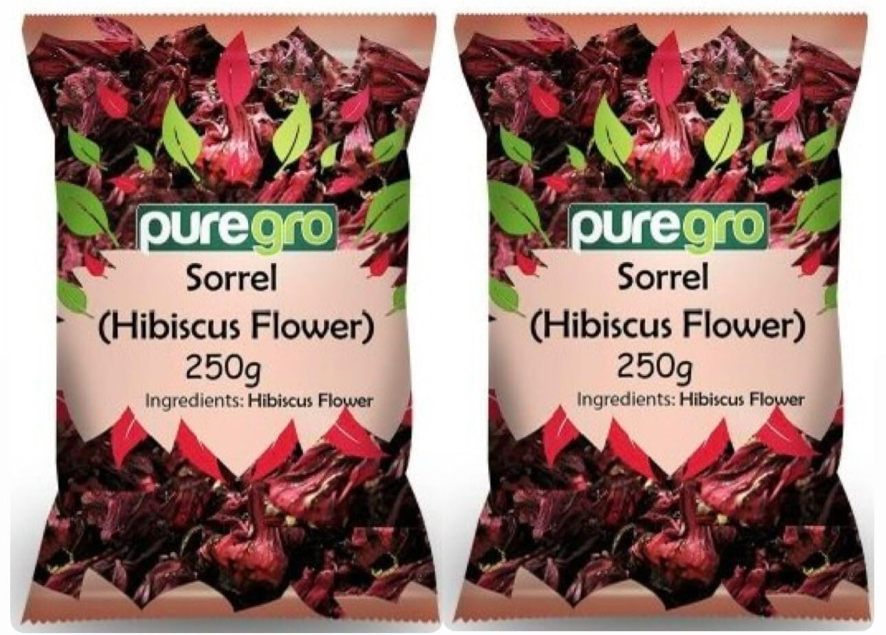 Puregro - Dry Sorrel Hibiscus Flower (250g x 2) | Flor de Jamaica | Tea & Culinary Herb 2