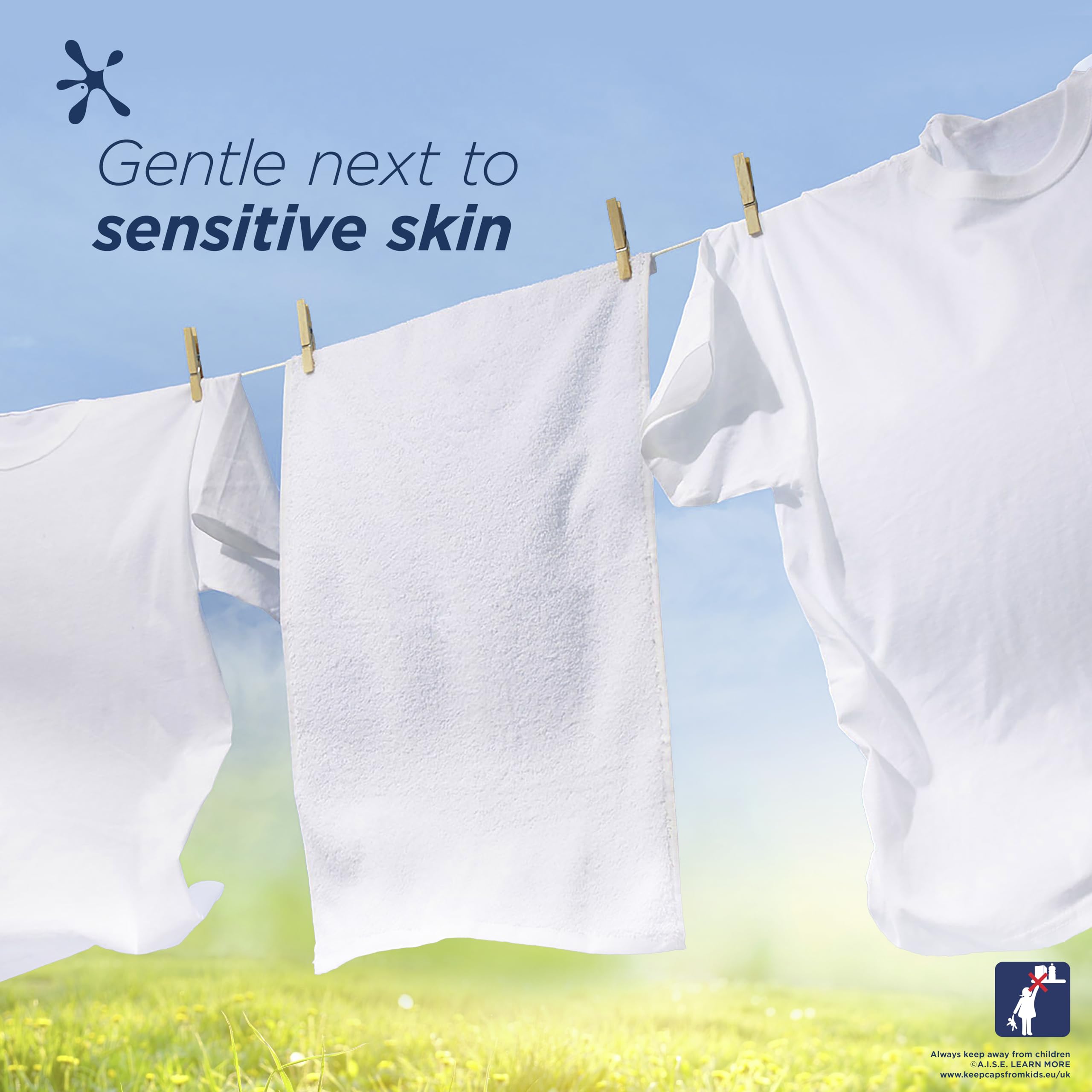 Persil Non Bio 3 in 1 Washing Capsules - Gentle on Skin | 58 Count | Outstanding Stain Removal 4