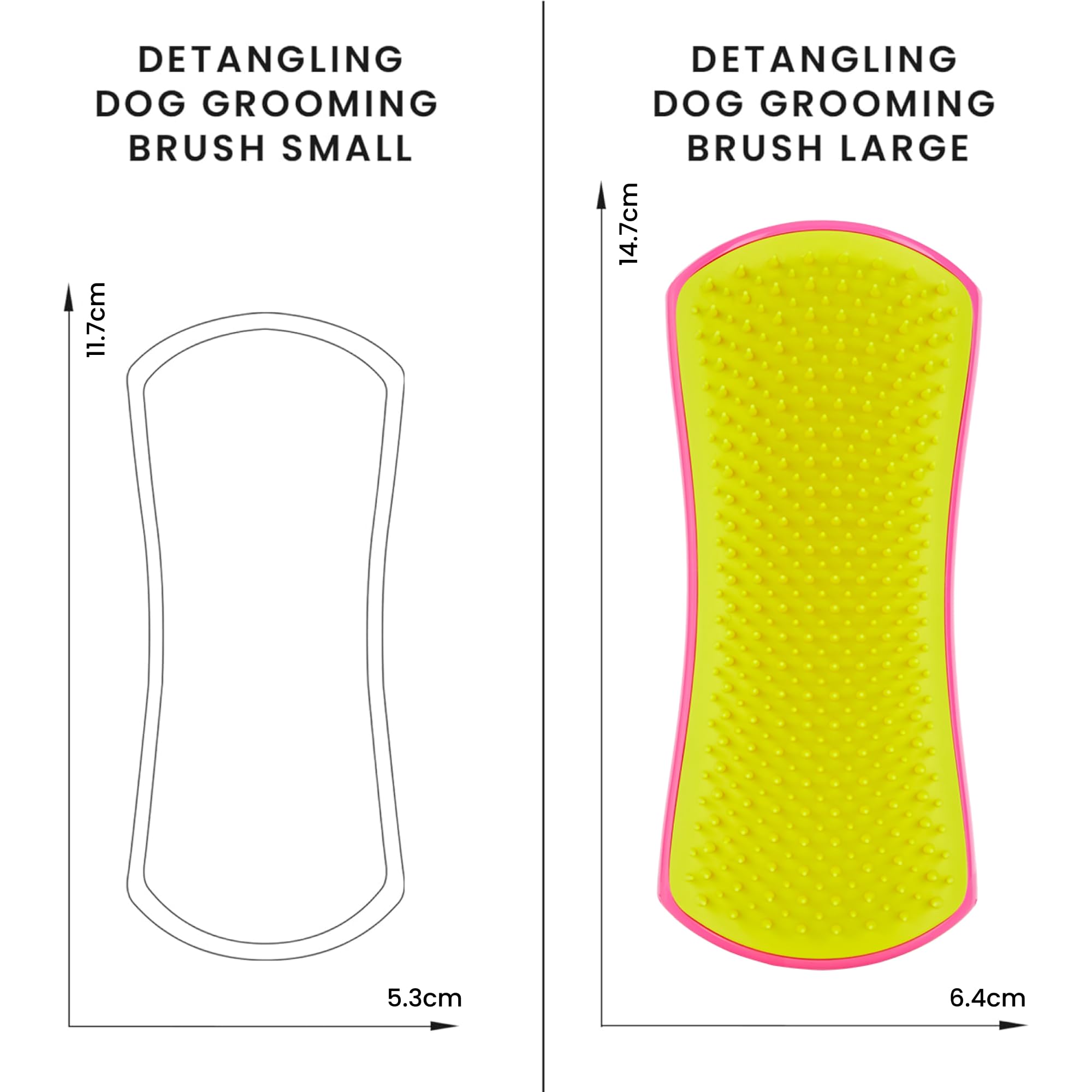 Pet Teezer Large Detangling Dog Grooming Brush - Pink & Yellow | Gentle Wet/Dry Use 3