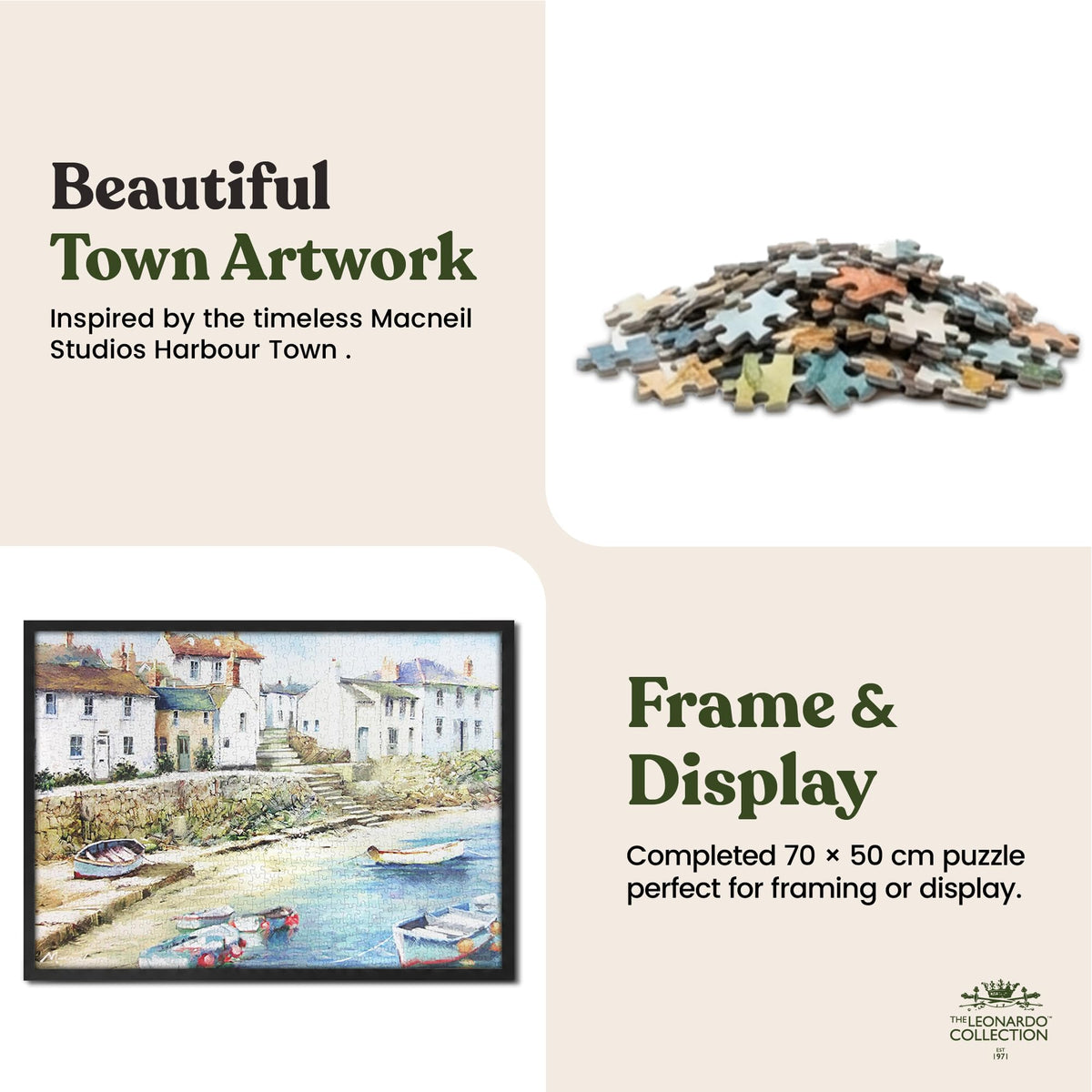 The Leonardo Collection Macneil Studios Harbour Town Jigsaw Puzzle - 1000 Pieces, 70 x 50cm