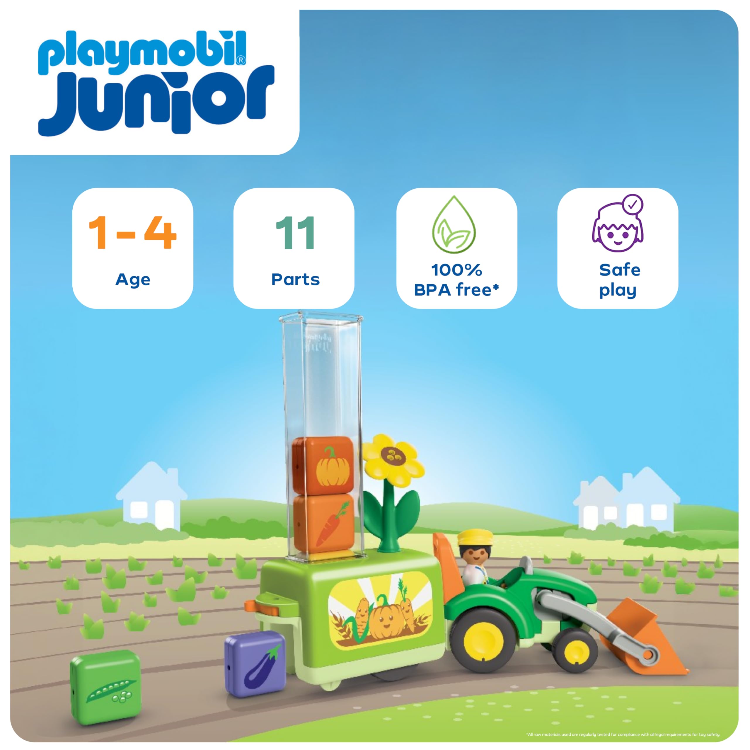 Playmobil JUNIOR Tractor with Fun Planter - Educational Vehicle Playset for Toddlers 1+ 9