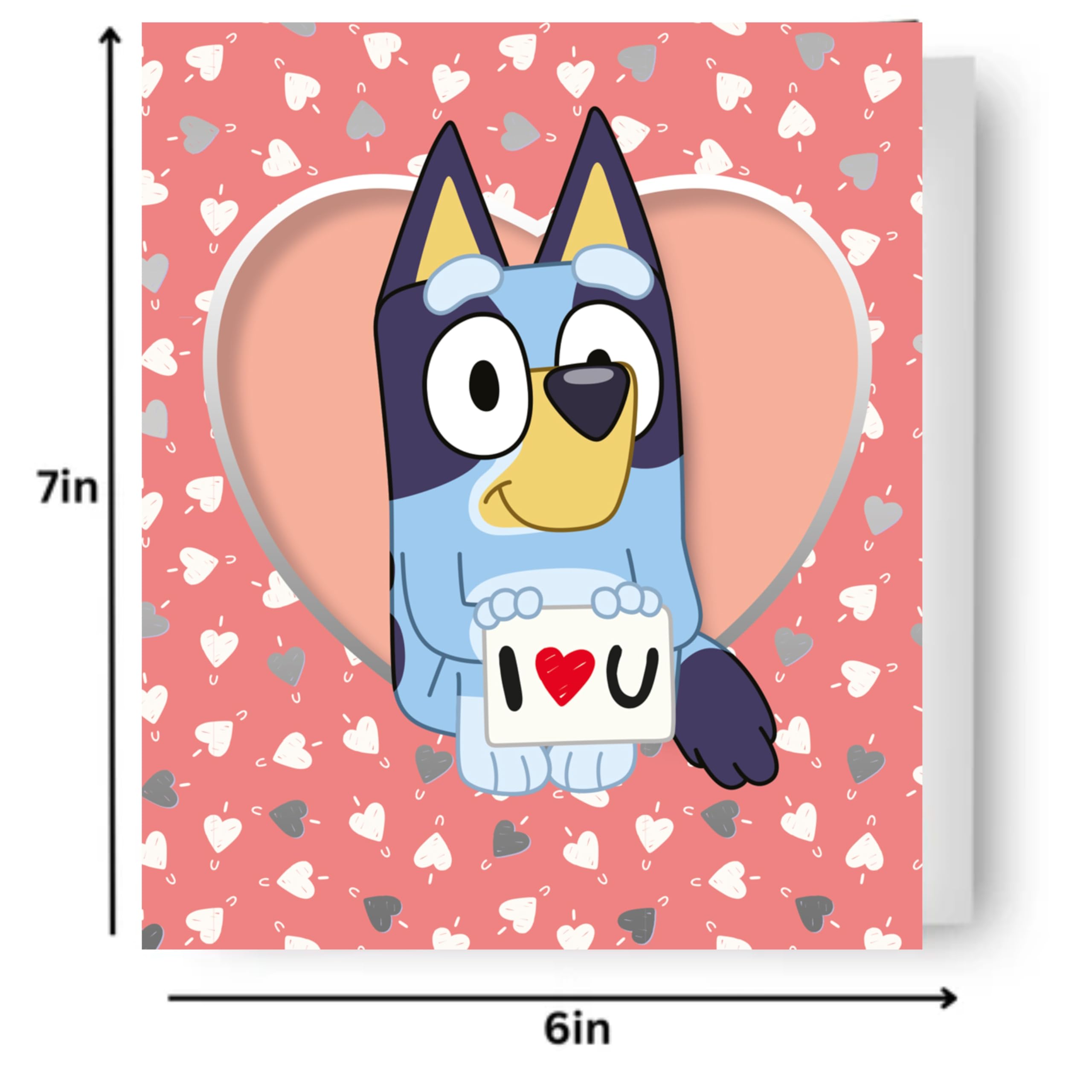 Danilo Promotions LTD Bluey Father's Day Card 'I Love You' for Daddy, Grandad | A5 Size 2