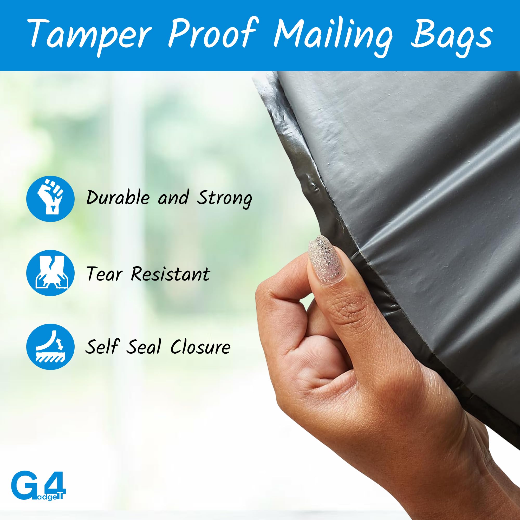 G4GADGET 5 Pack Large Grey Polyethylene Box Mailers | 17 x 24 Inches (425mm x 600mm) 3