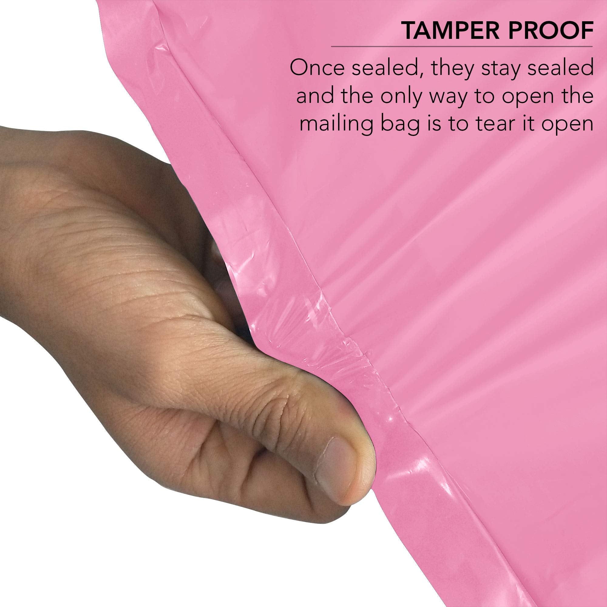 iSOUL 100 Pink Plastic Mailing Bags - Self Seal, Water Resistant | 4 Sizes (6x9 to 12x16 in) 5