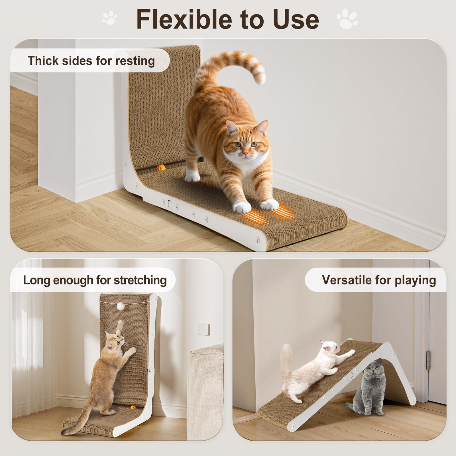 Gimars L-Shaped Cat Scratcher - Protect Furniture | 47cm | Cardboard 5