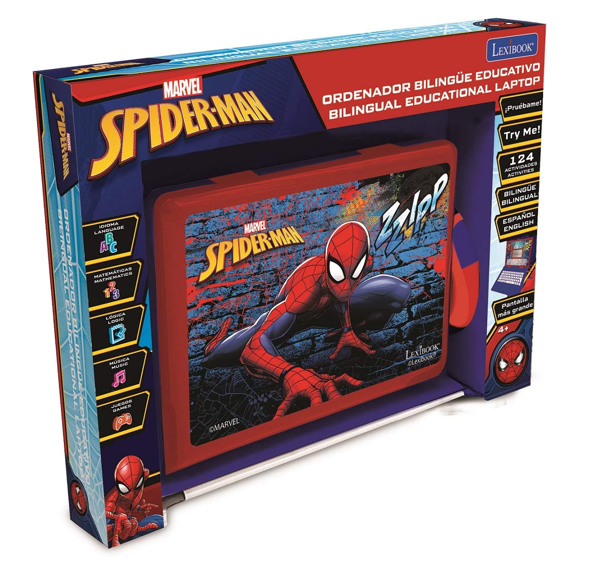 Lexibook Spider-Man Educational Bilingual Laptop - 124 Activities for Kids Ages 3+ 2