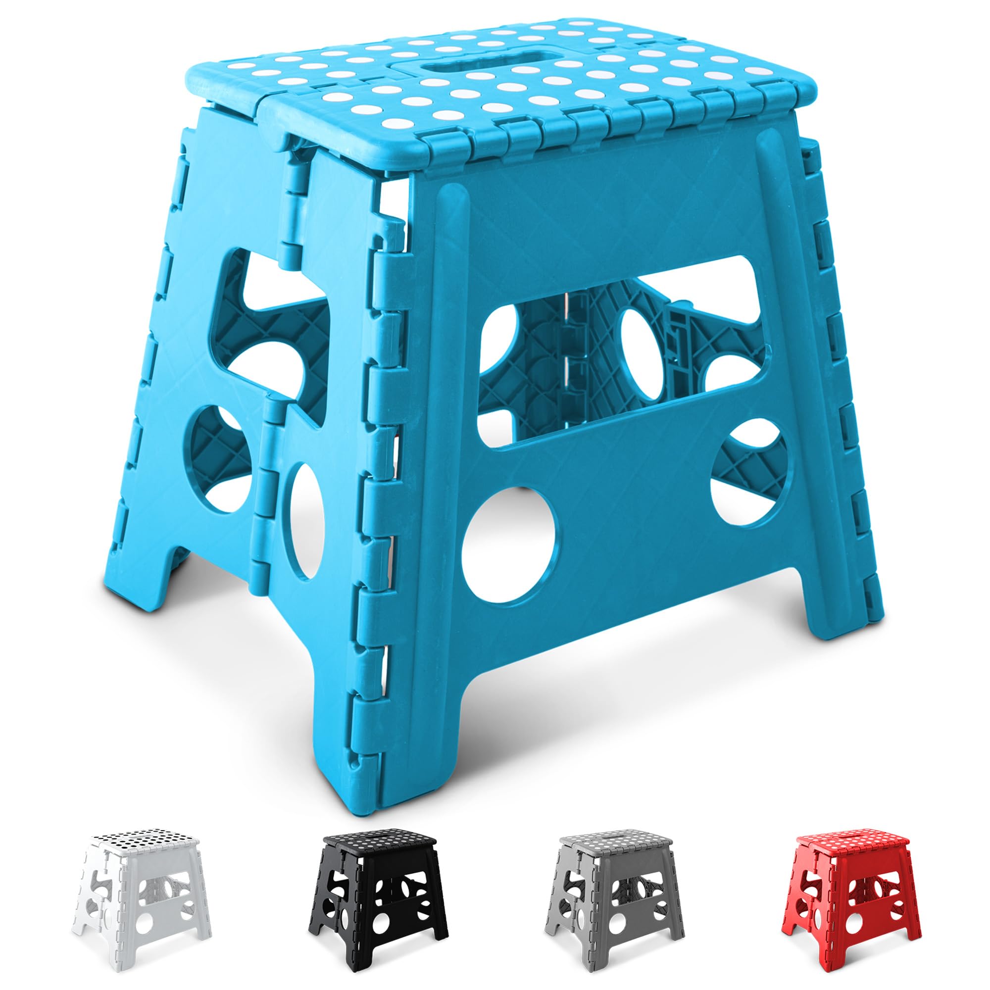 KEPLIN 13 Inch Heavy Duty Folding Step Stool | Non-Slip Foldable Footstool