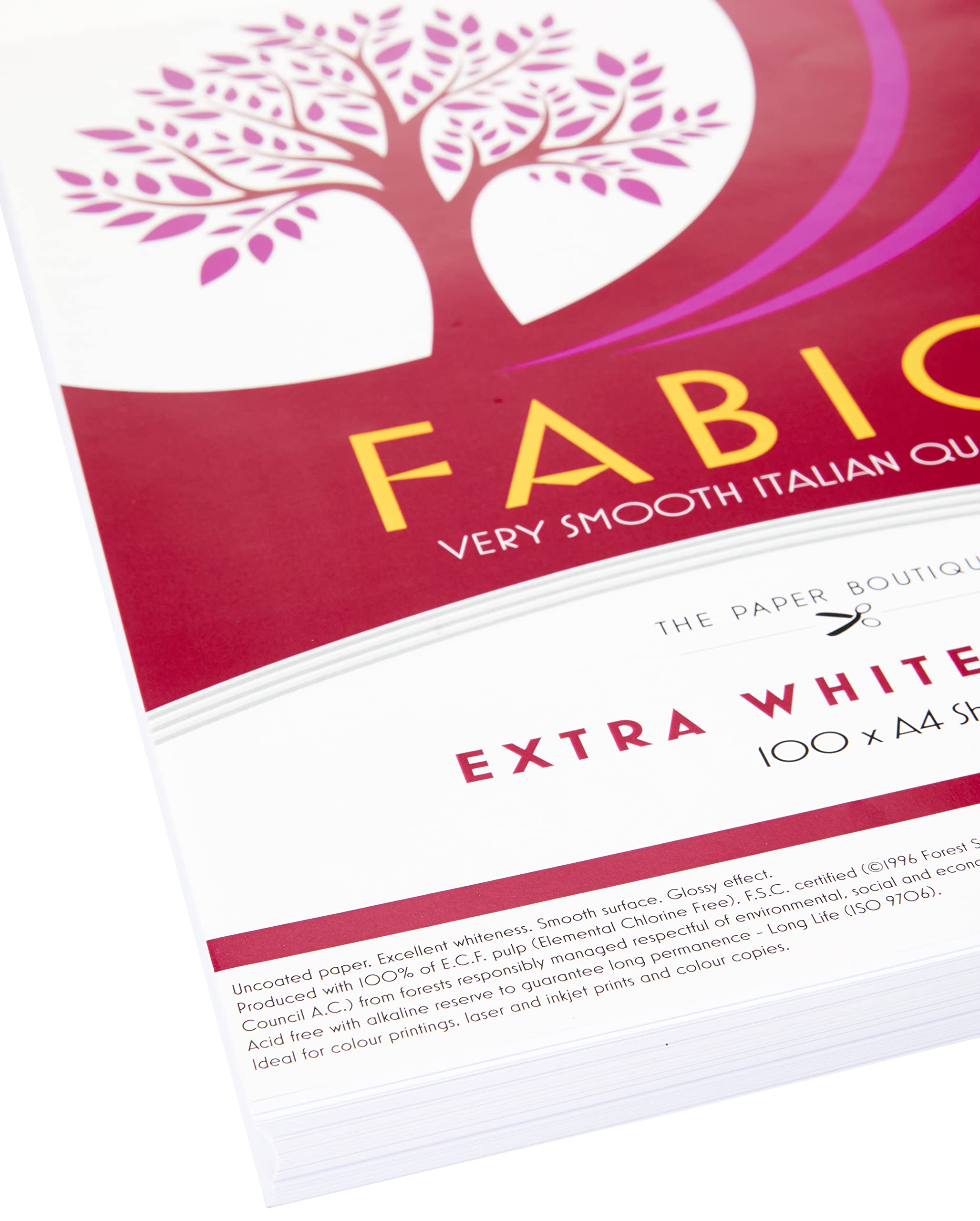Fabio 200gsm Extra White Card A4 Paper | 100 Sheets | Acid Free Long Life