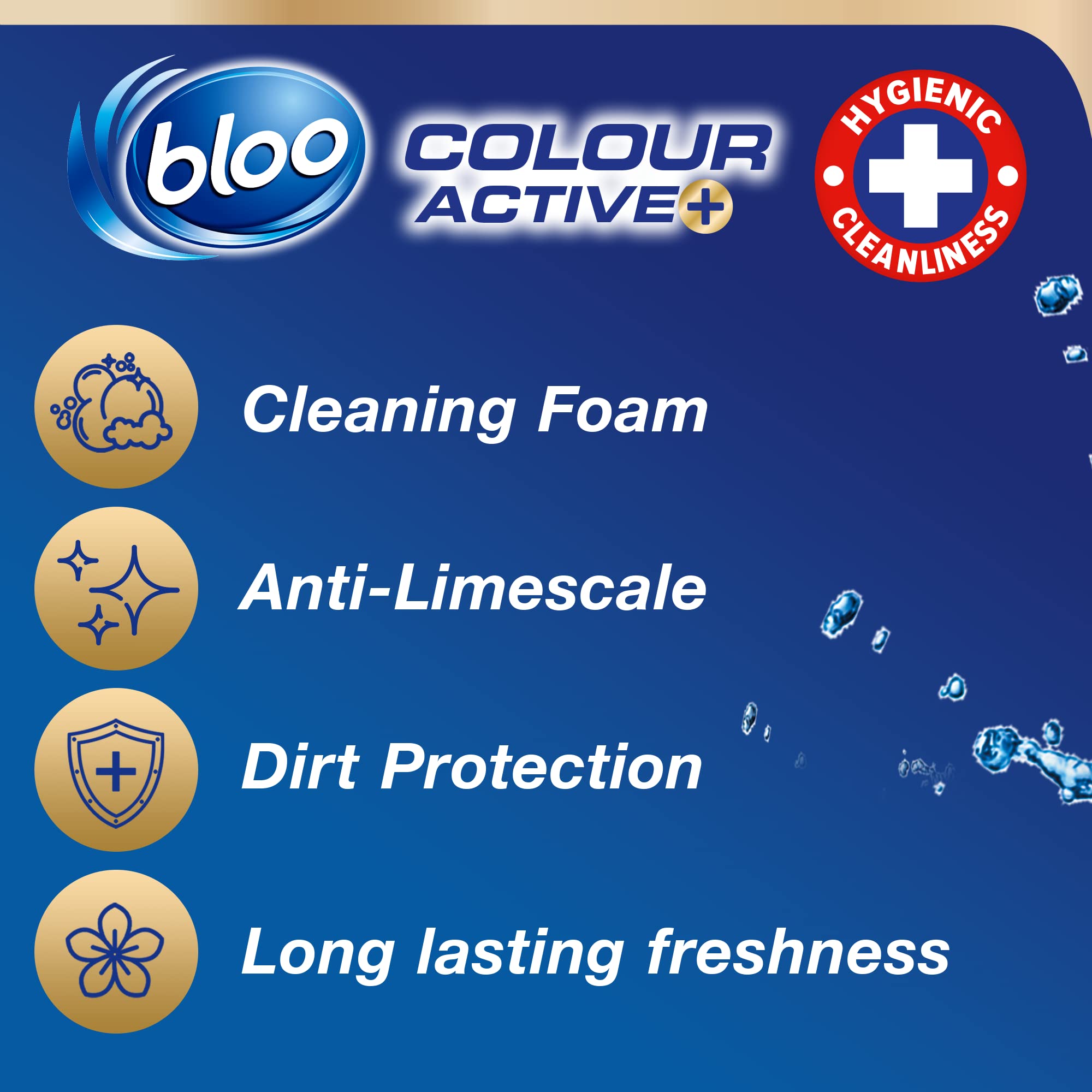 Bloo Colour Active Toilet Rim Block - Bleach Scent, Anti-Limescale, 50g 2