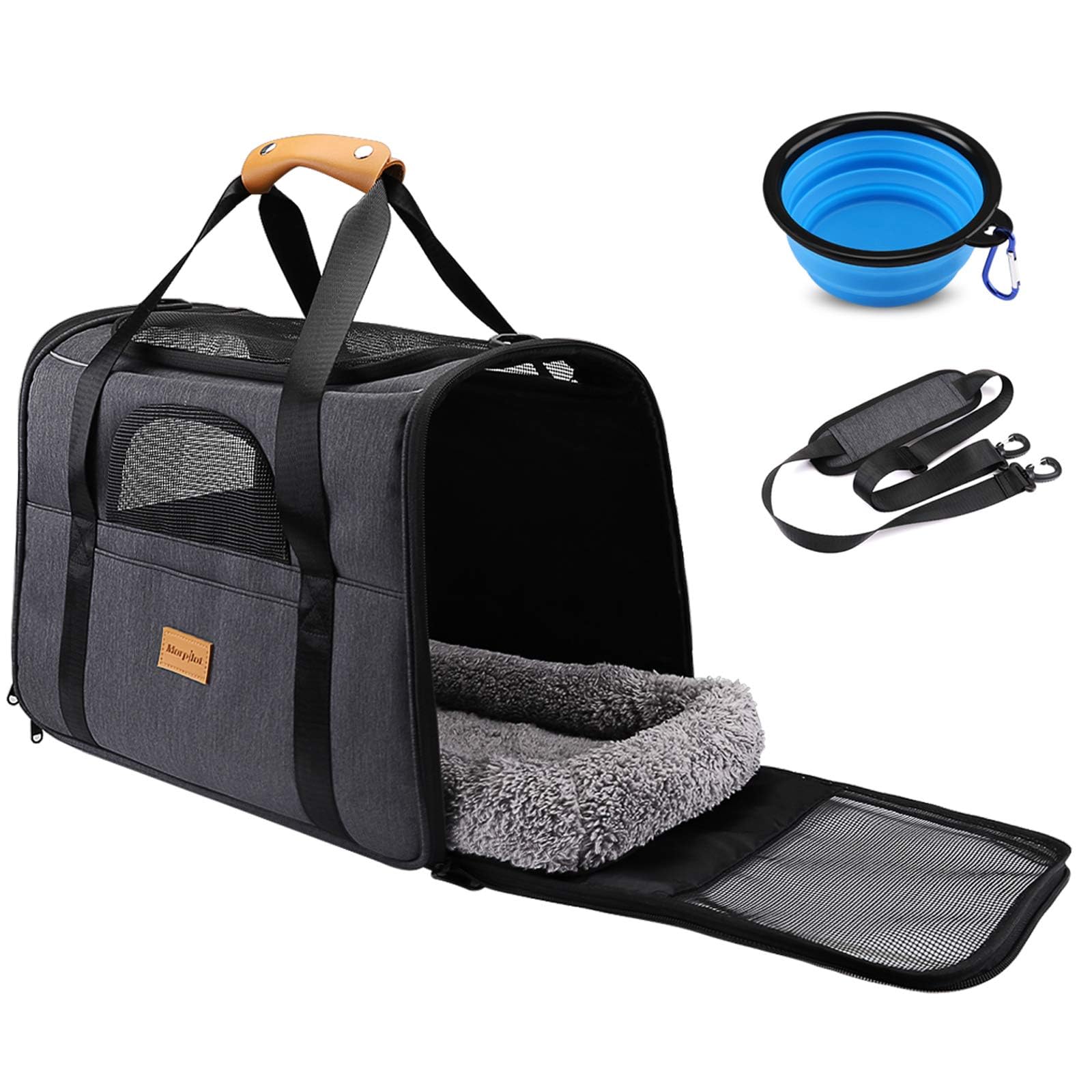 Morpilot Airline Approved Pet Carrier Handbag - Up to 9kg | Polyester | Grey