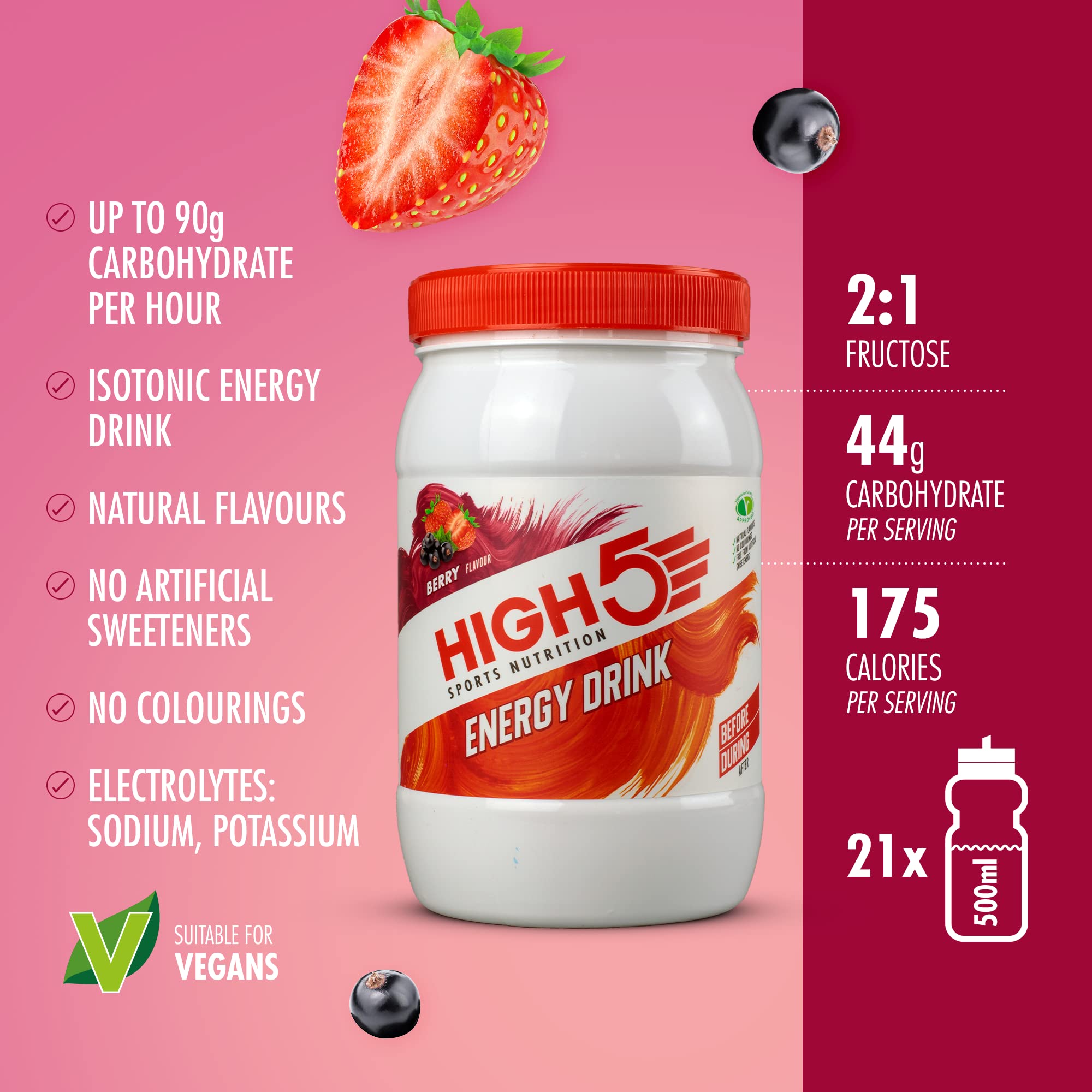 HIGH5 Energy Hydration Drink Mix - Dual Source Carbs & Electrolytes | 1 kg Summer Fruits Powder 2