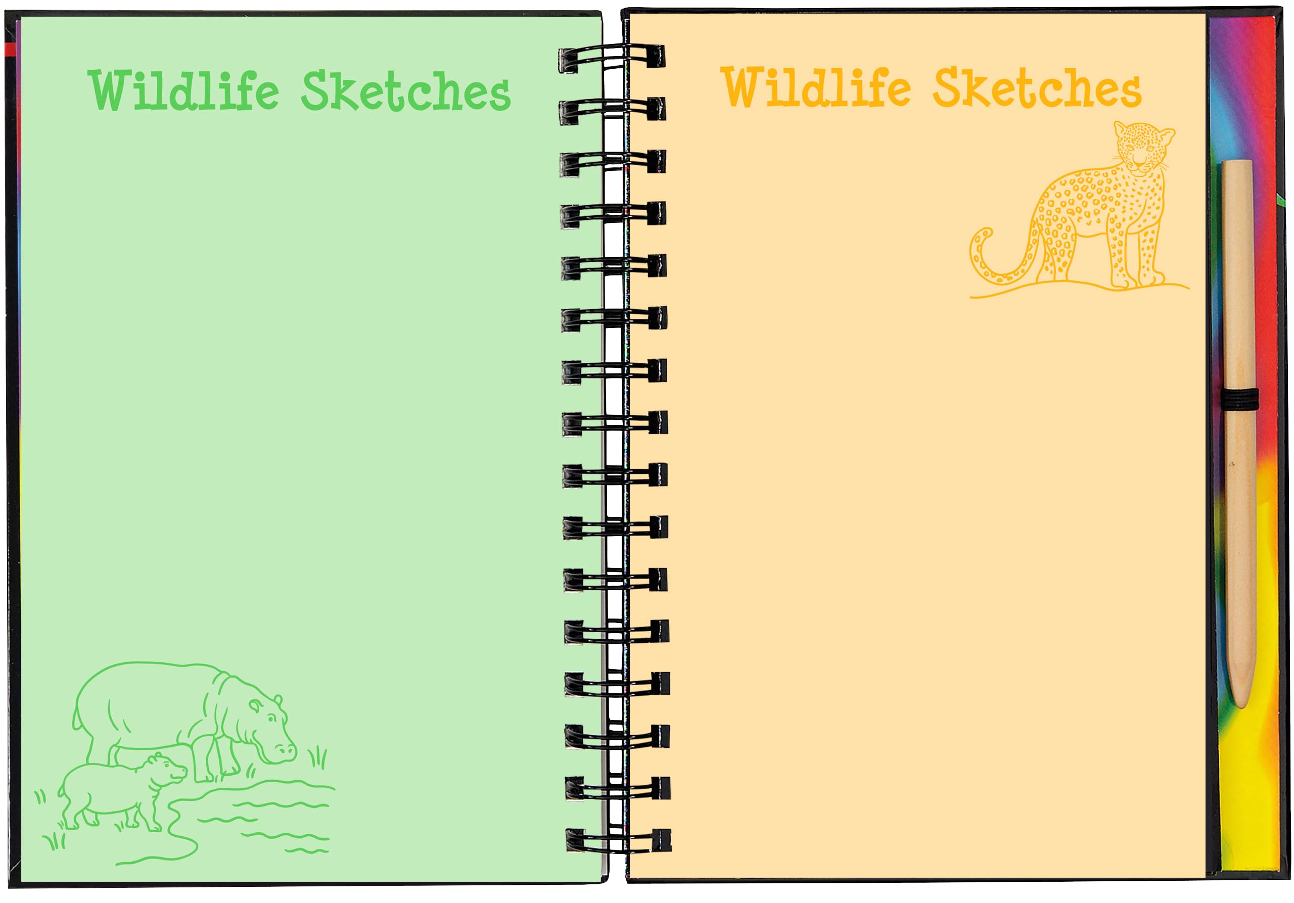 Peter Pauper Press Wild Safari Scratch & Sketch Activity Book - Trace Along, Ages 5-9 7