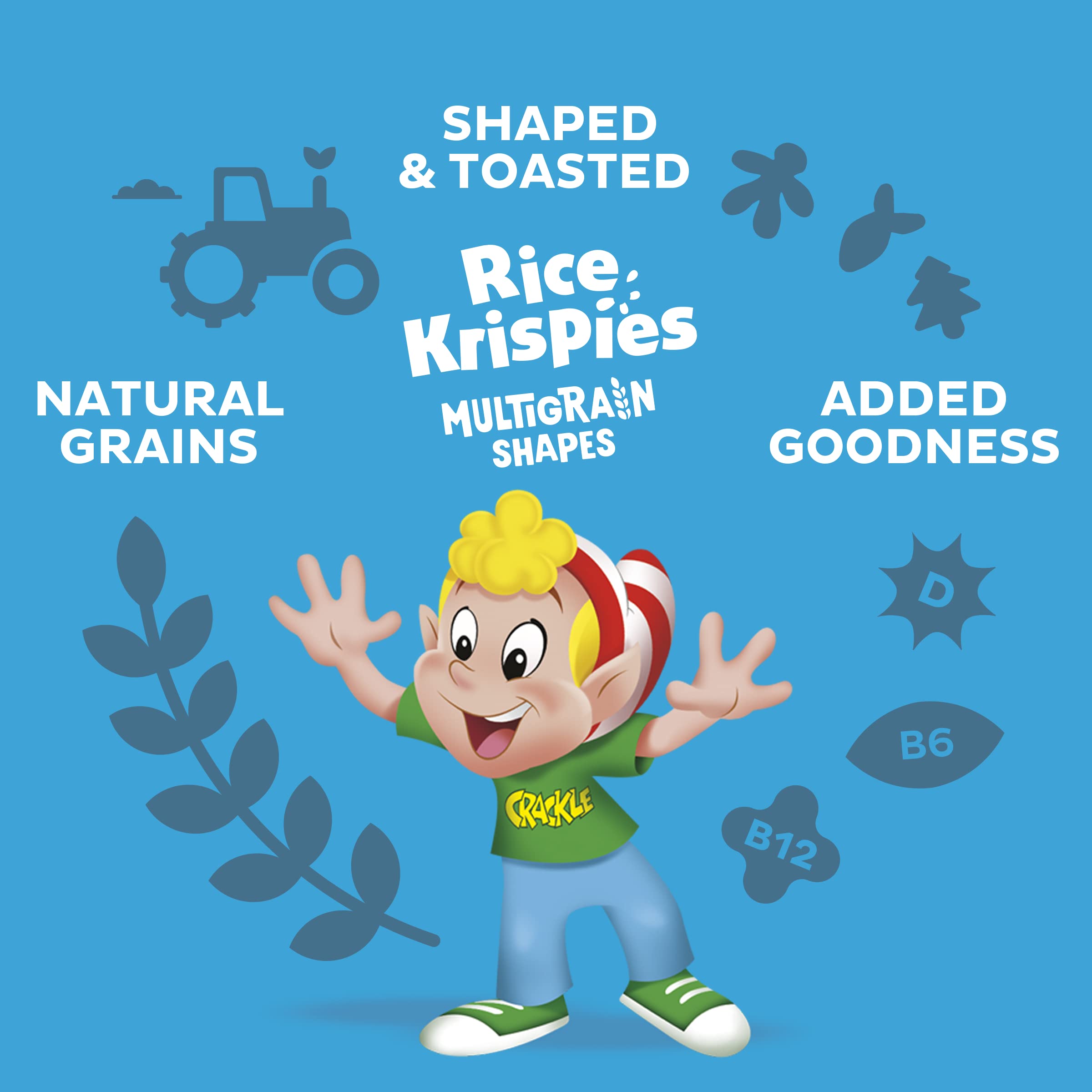 Kellogg's Rice Krispies Multigrain Shapes Cereal - High in Fibre, Sweetened Rice & Oat Shapes | 350g 4