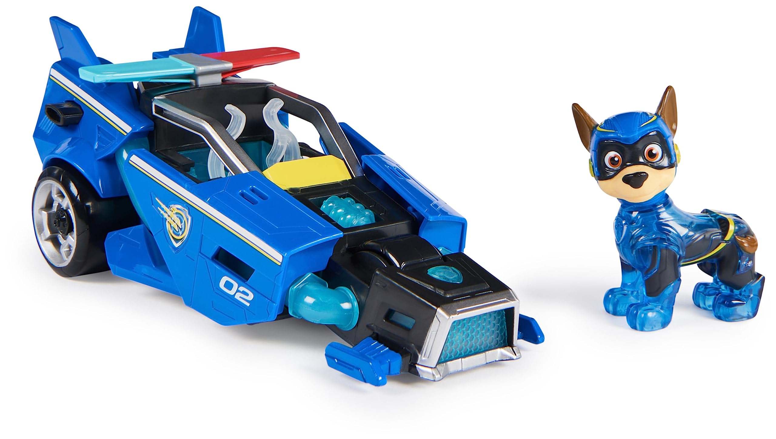 PAW Patrol: The Mighty Movie Chase Mighty Pups Toy Car with Light-Up Action Figure, Lights & Sounds - Vehicle Playset for Kids 3+ 1