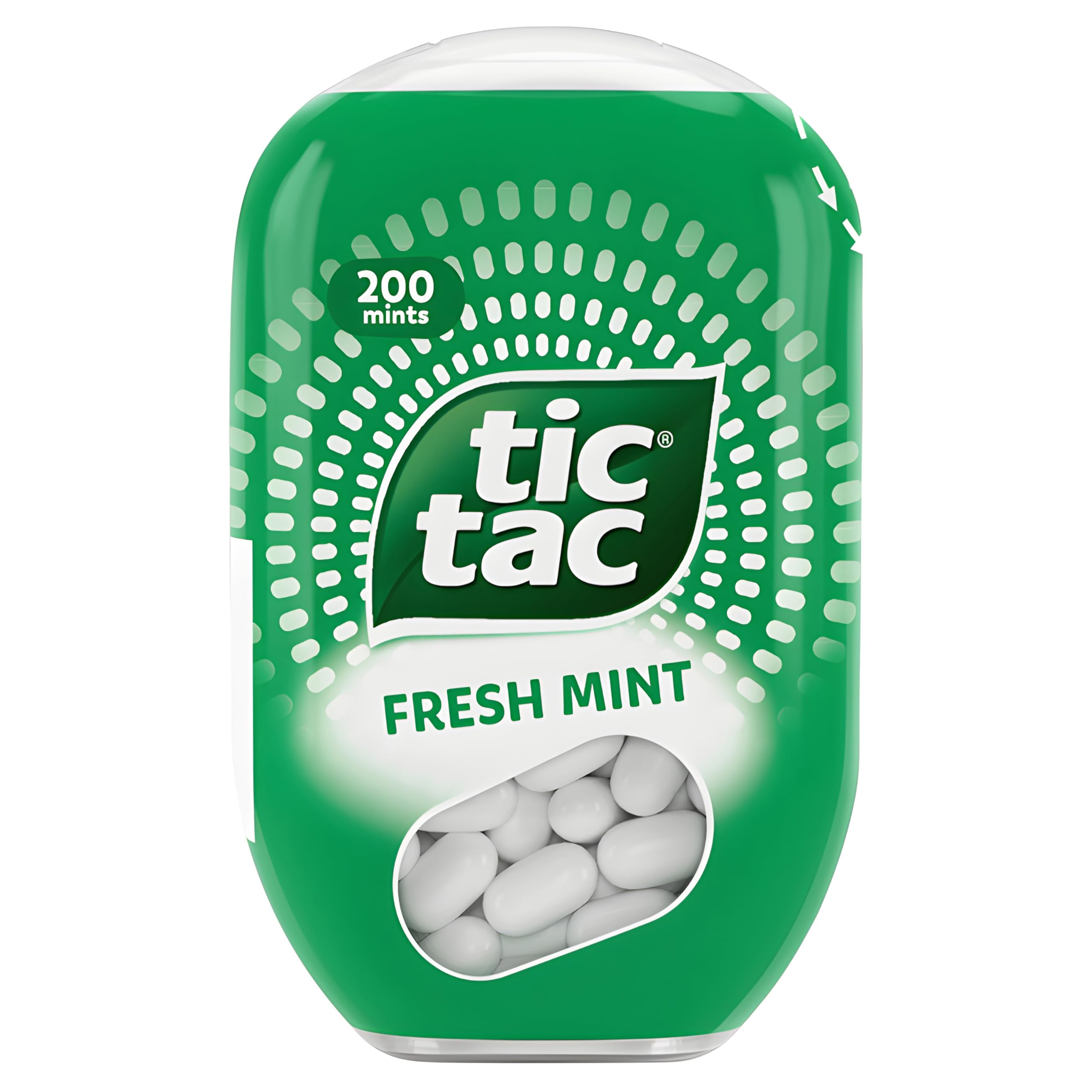 Tic Tac Fresh Mint Sweets - Bulk 8-Pack Crate (98g T200 Dispensers) | Gluten Free