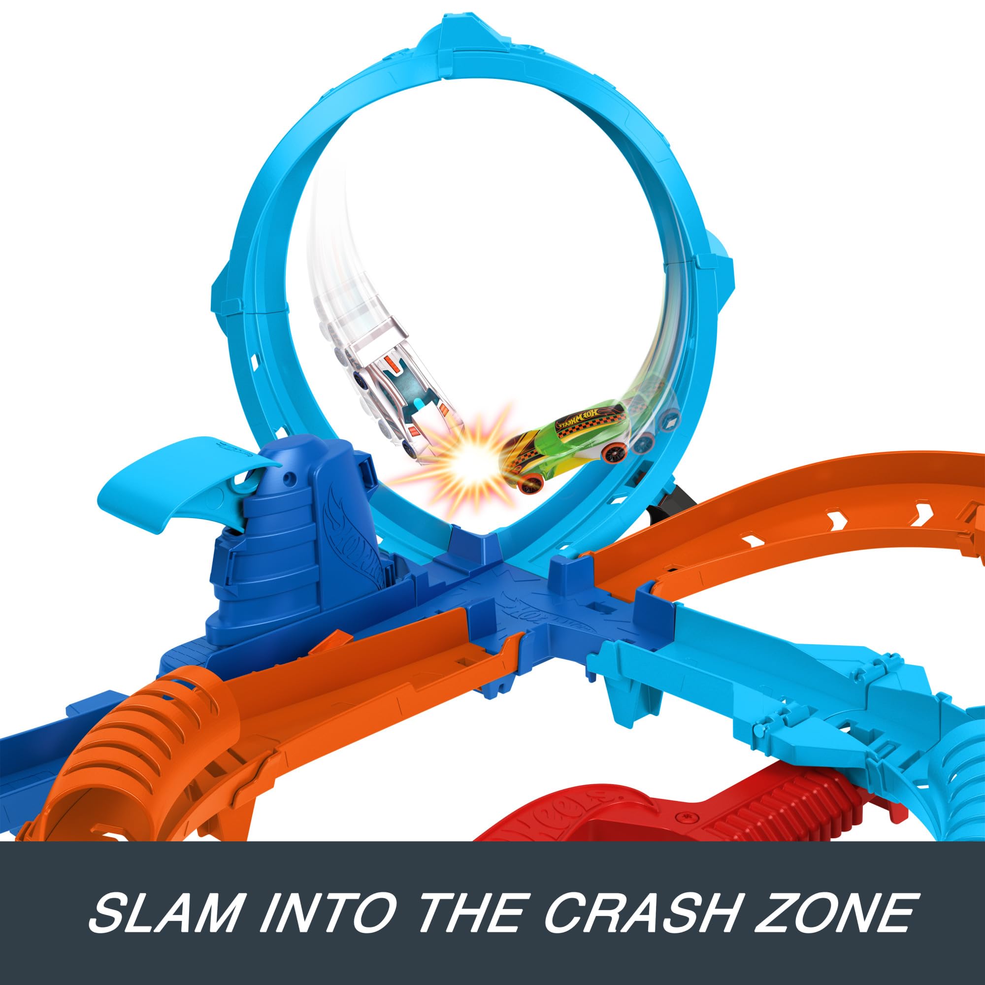 Hot Wheels Ultra Hots Blast Launch Face-Off Track Set - 2 Car Race & Crash Playset for Kids 5