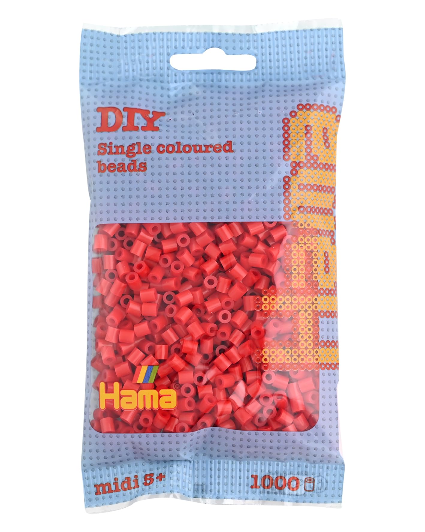 Hama Midi Beads - Red Plastic Craft Beads | 1000 Pieces | Ages 5+ 1