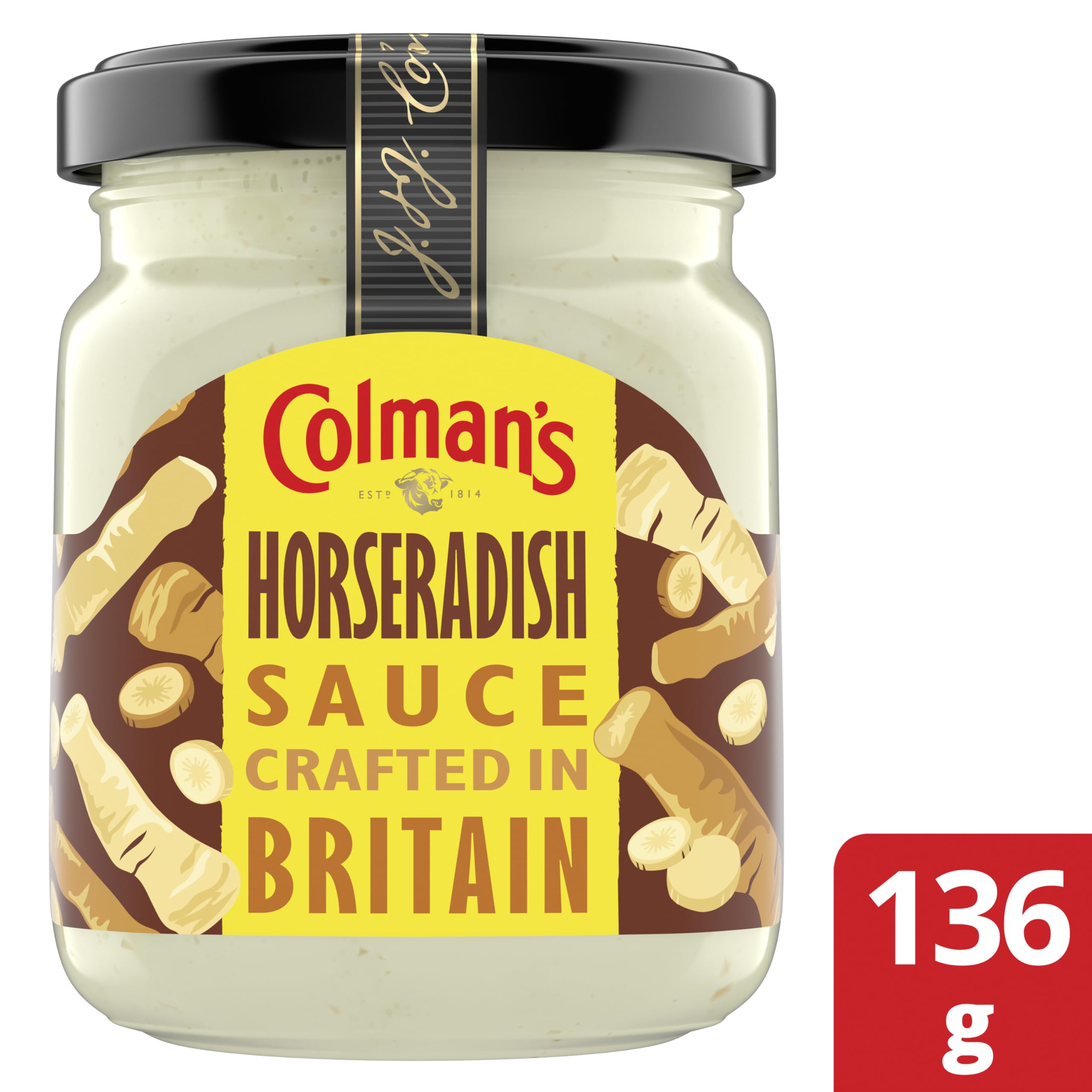 Colman's Horseradish Sauce - Freshly Grated Condiment for Roast Beef | 136g Jar