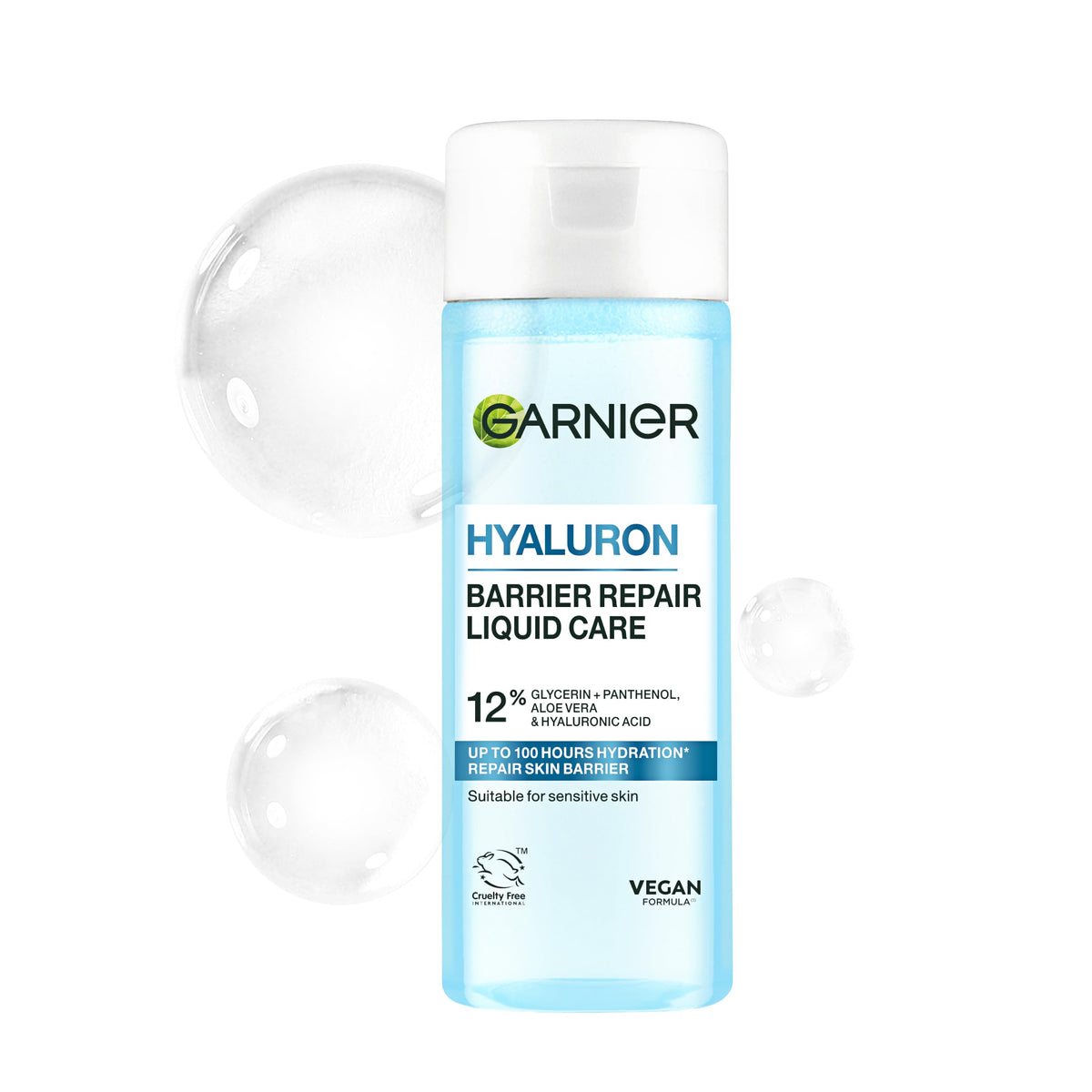 Garnier Hyaluron Barrier Repair Liquid Care - 100 Hours Hydration, Repairs Skin Barrier, 120ml