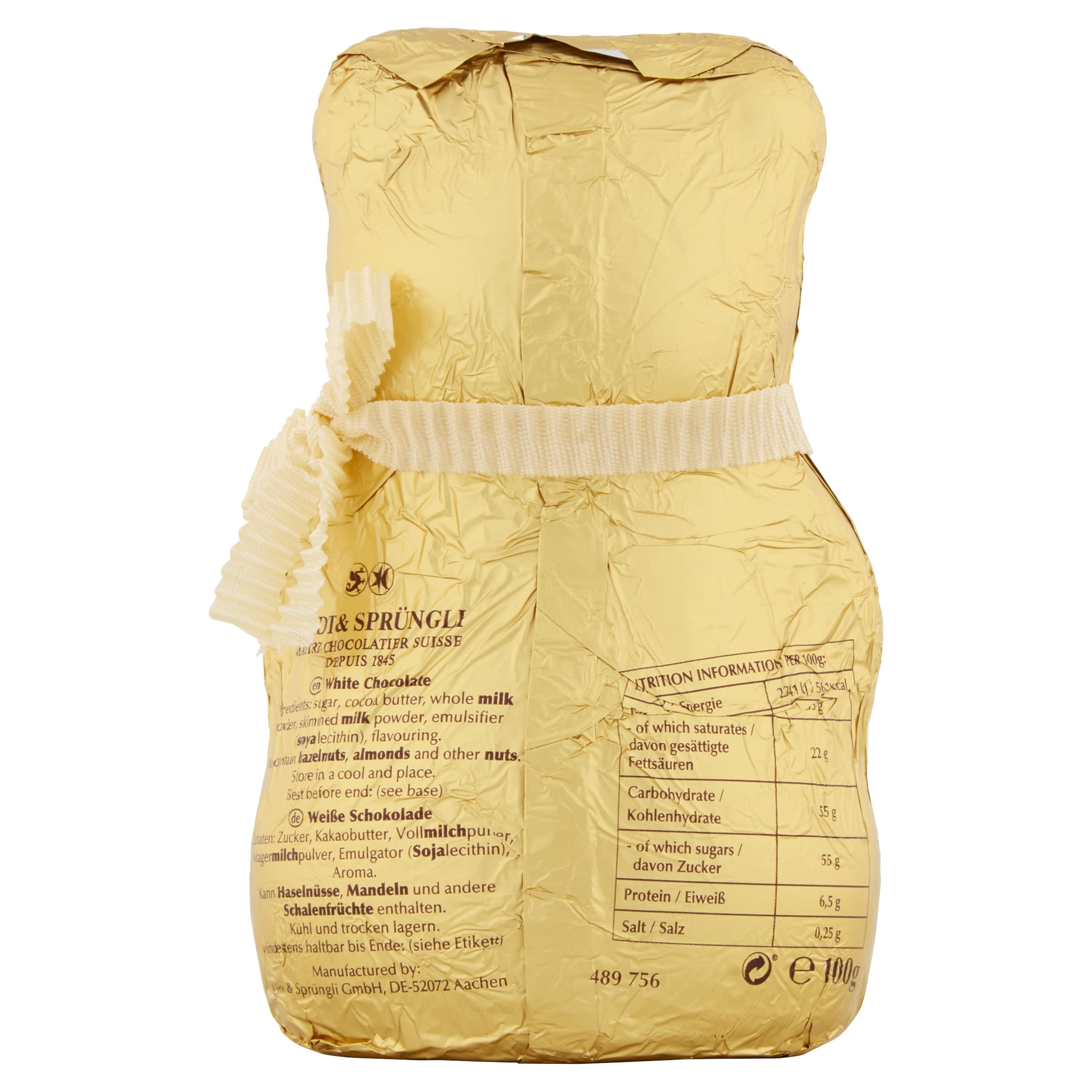 Lindt Teddy Christmas White Chocolate – 100g – Festive Gold Foil Gift 9