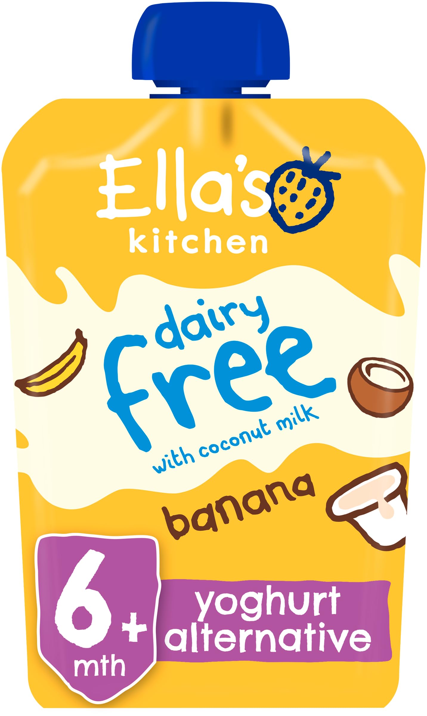 Ella's Kitchen Dairy Free Banana Yoghurt Alternative with Apples & Coconut Milk, 90g 2