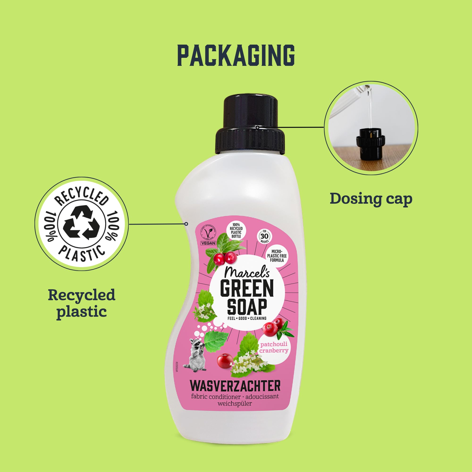 Marcel's Green Soap Fabric Softener Patchouli & Cranberry - 30 Washes | Vegan | Microplastic-Free 5