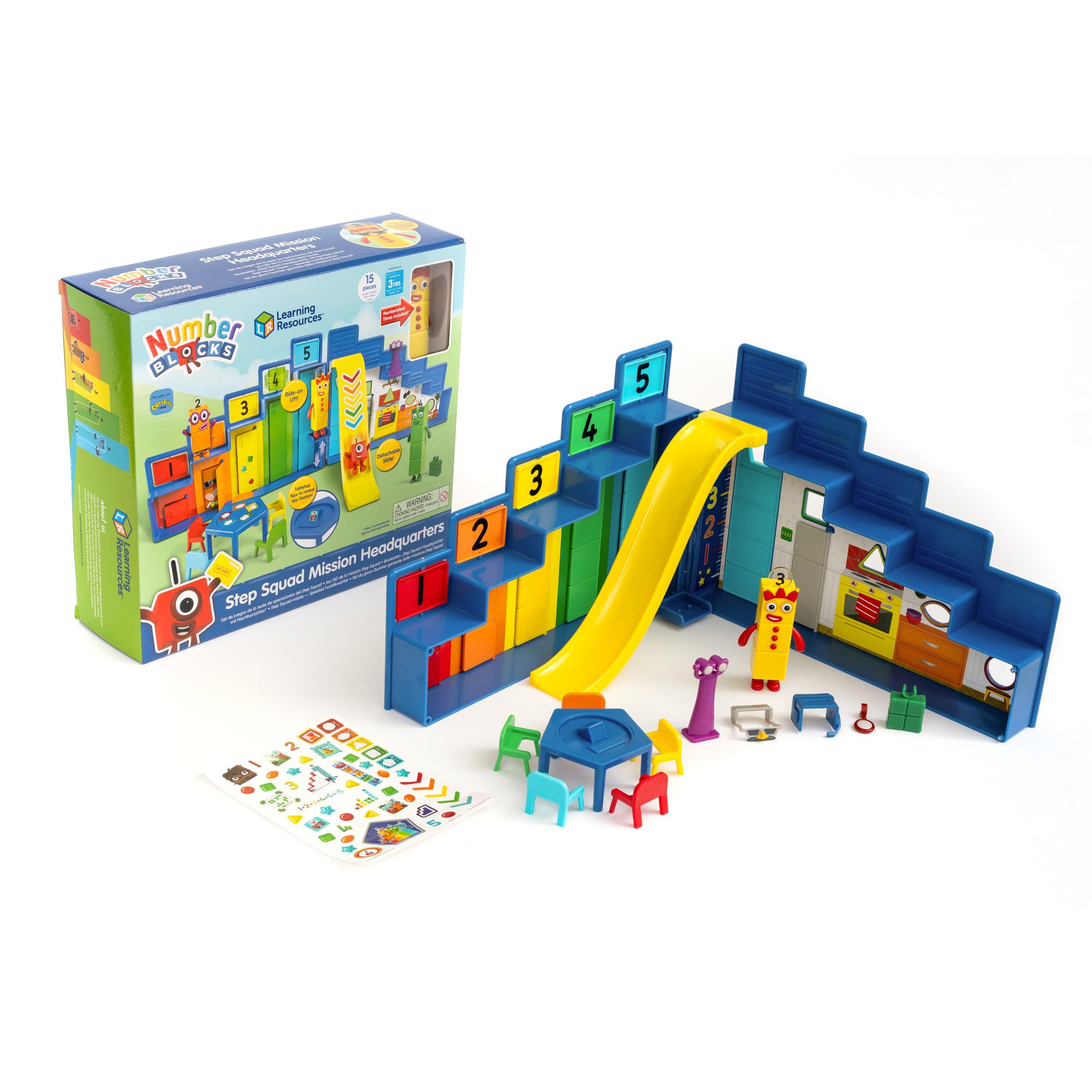 Learning Resources Numberblocks Step Squad Mission Headquarters Deluxe Playset | Ages 3+ | Includes Numberblock Three