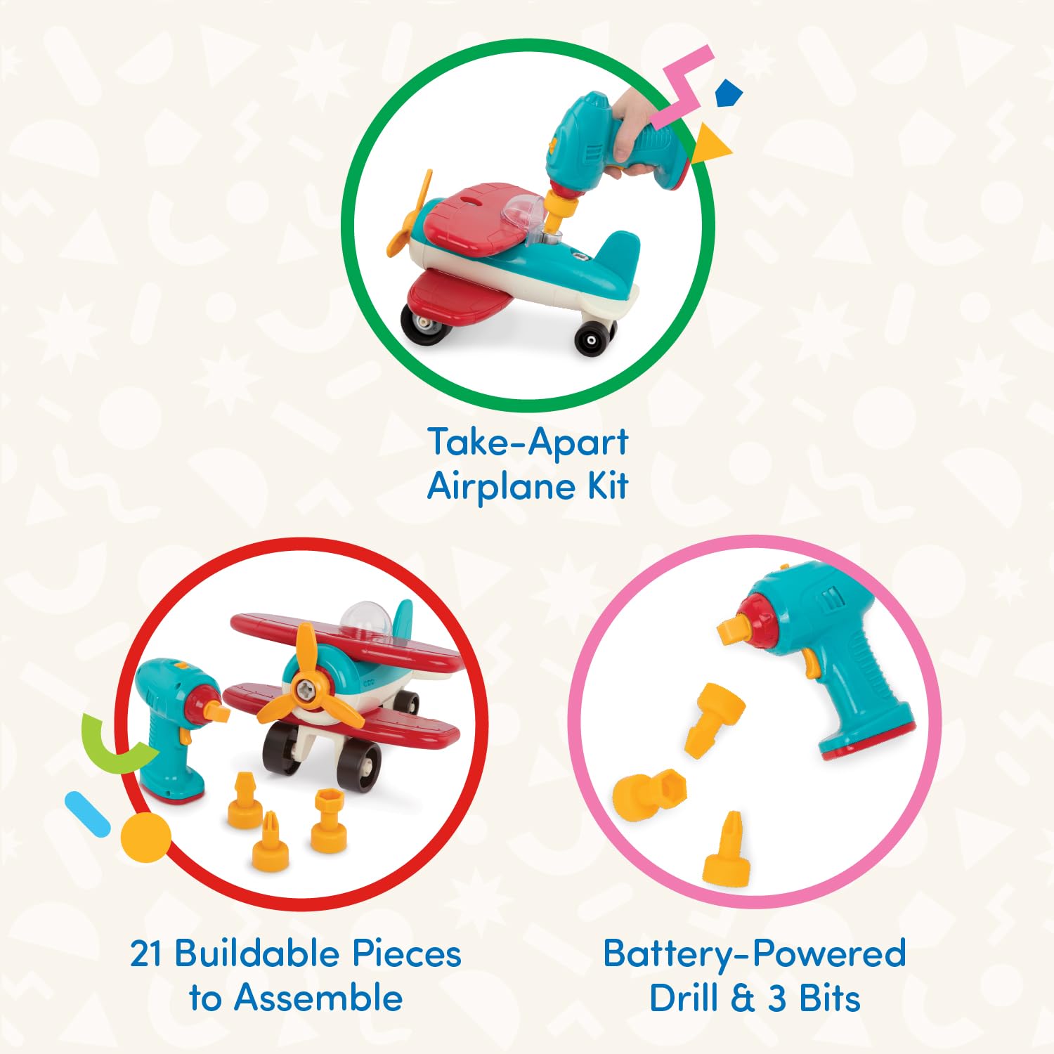 Battat Take-Apart Airplane Playset - 25 Pieces, Ages 3+ 3