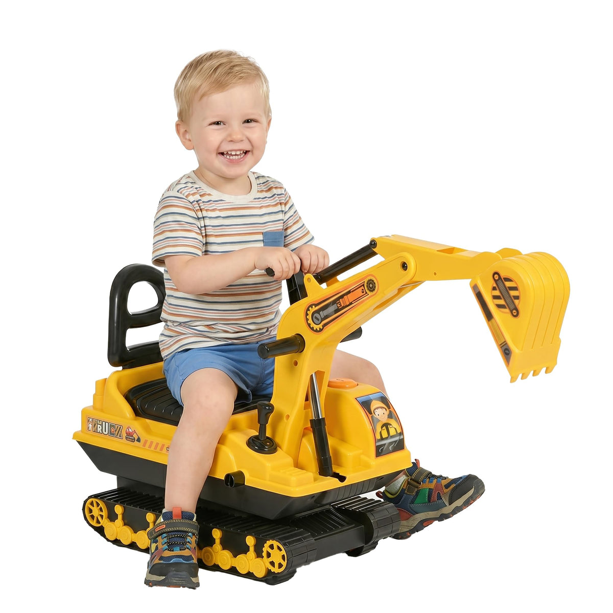 HOMCOM Ride-On Digger Tractor with Adjustable Arm - 18 Months to 4 Years