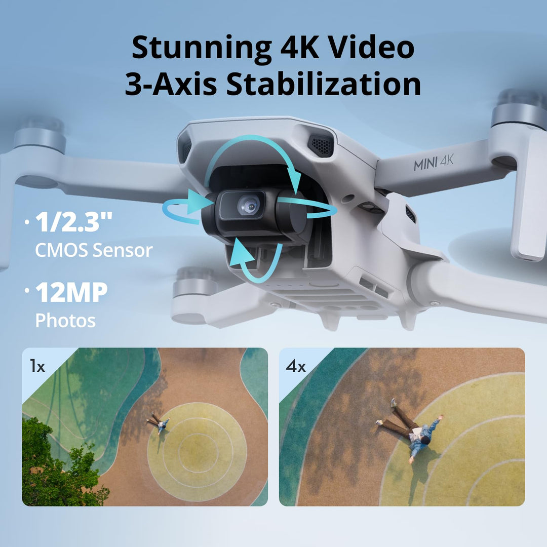 DJI Mini 4K Drone with 4K Camera, 3-Axis Gimbal, Under 249g, 10km HD Transmission - 4K