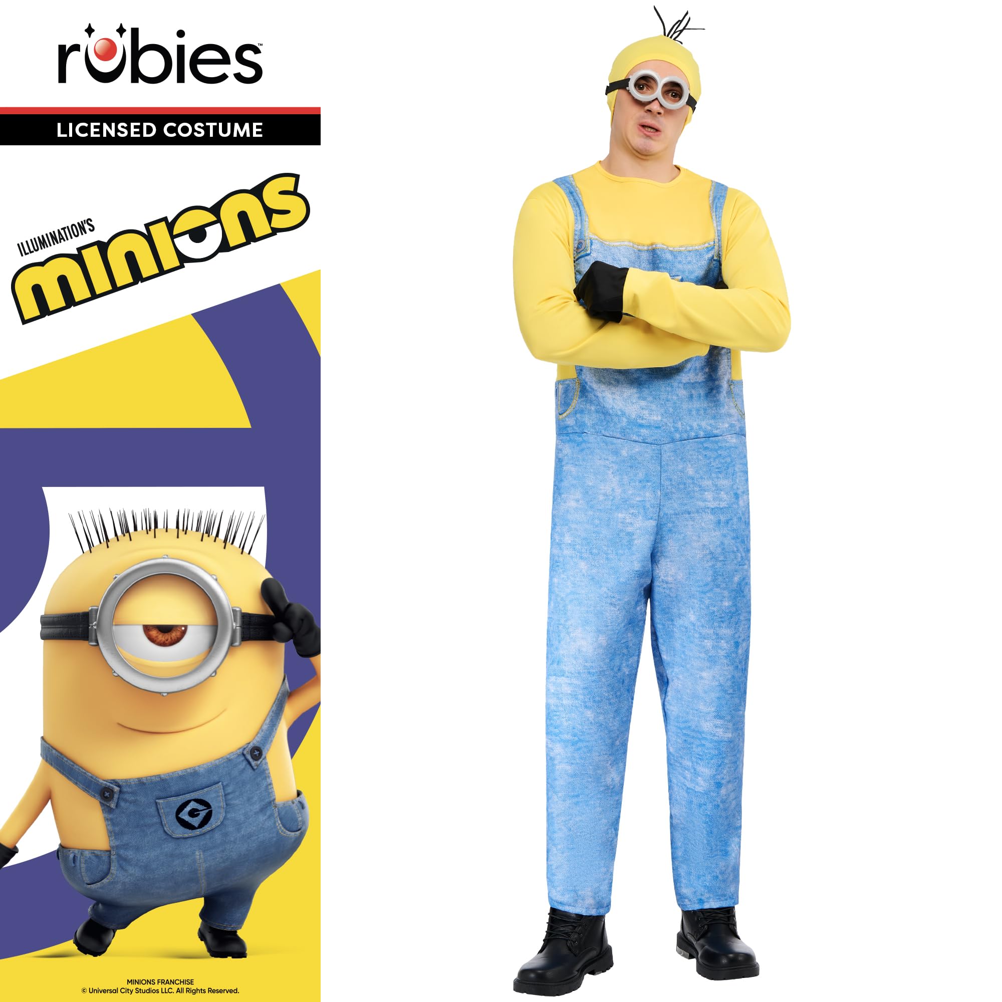 Rubies Official Minion Kevin Costume for Adults | Standard Size | Includes Jumpsuit, Headpiece, Gloves & Goggles 5