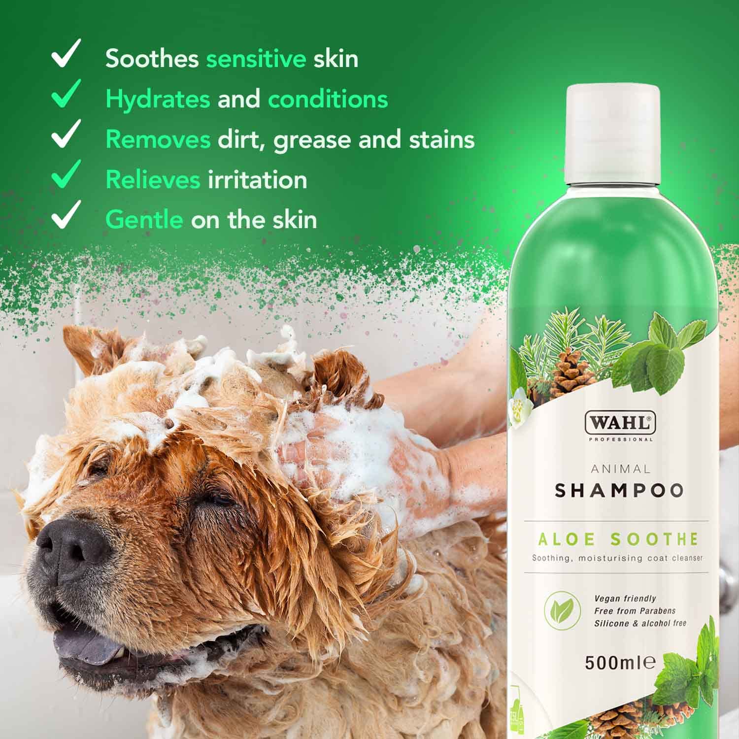 Wahl Aloe Soothe Animal Shampoo - Hypoallergenic Gentle Coat Cleanser Concentrate | 500ml 4