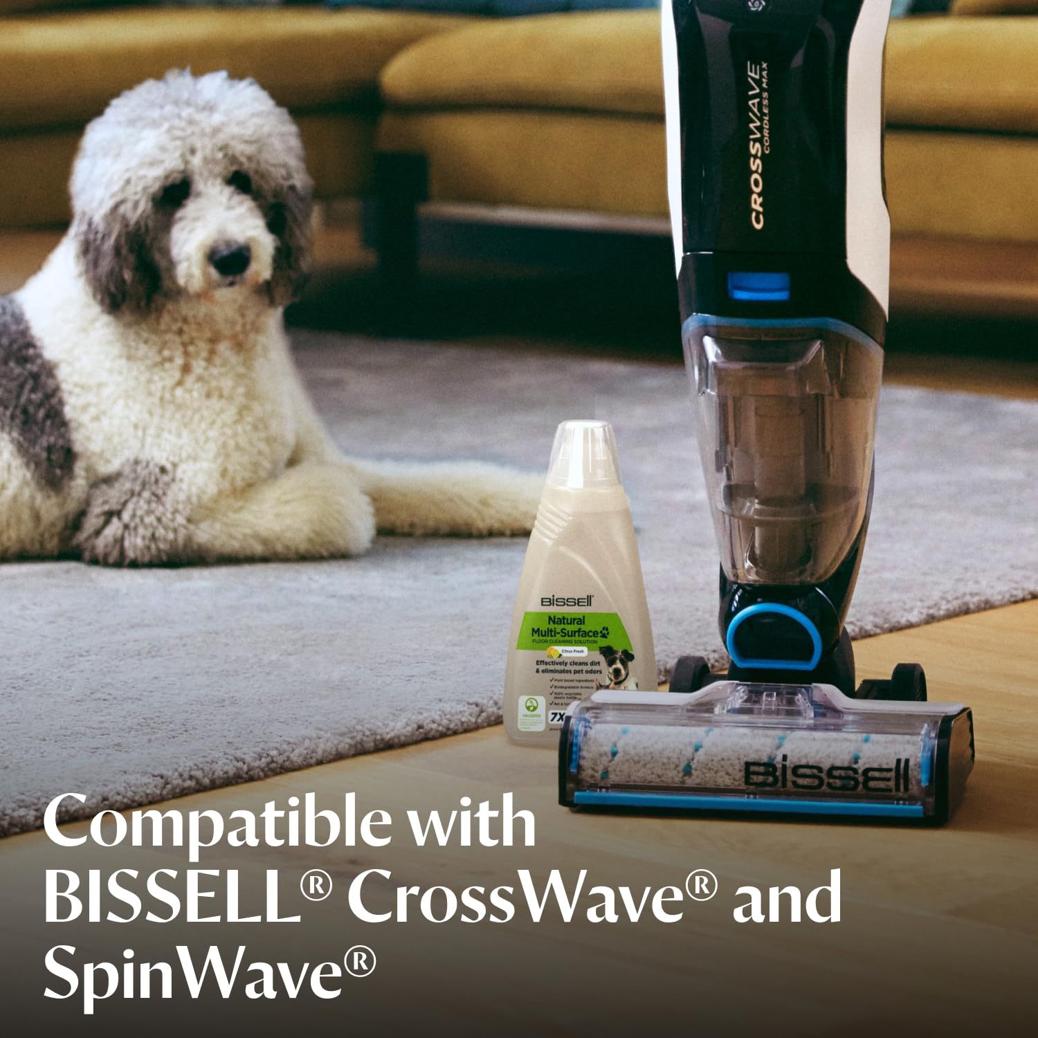 BISSELL Natural Pet Multi-Surface Floor Cleaning Solution - Plant-Based Formula for Sealed Floors & Rugs | 1 L 3