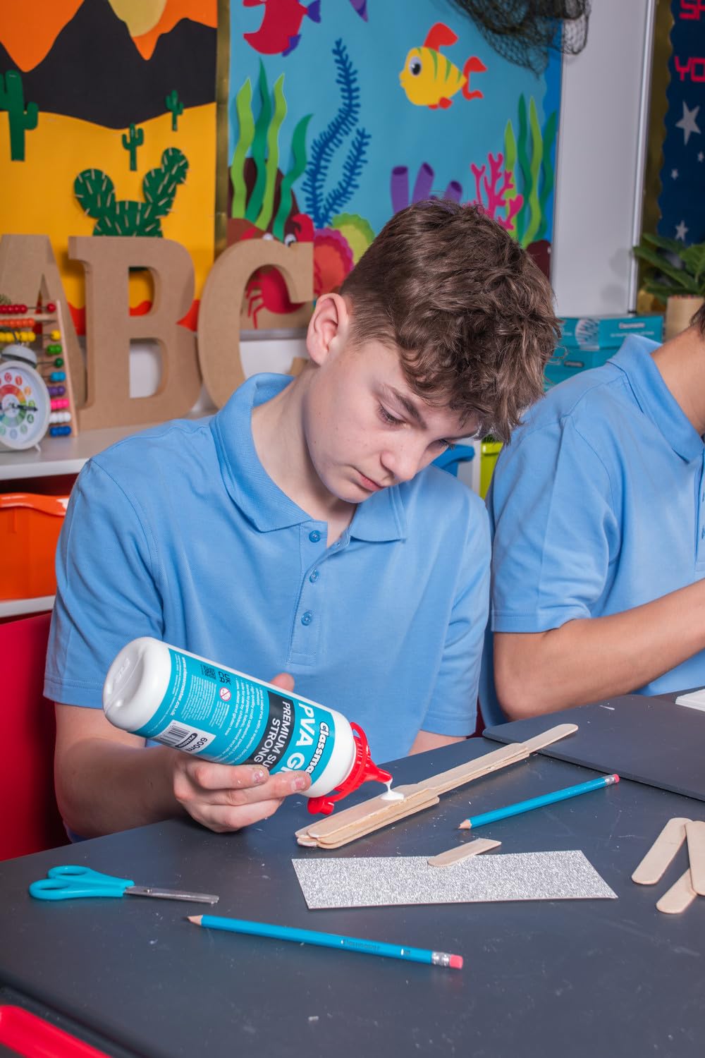 Classmaster PVA Glue - 1 Litre | Strong Adhesive for Paper, Cardboard, Fabric & Timber 2