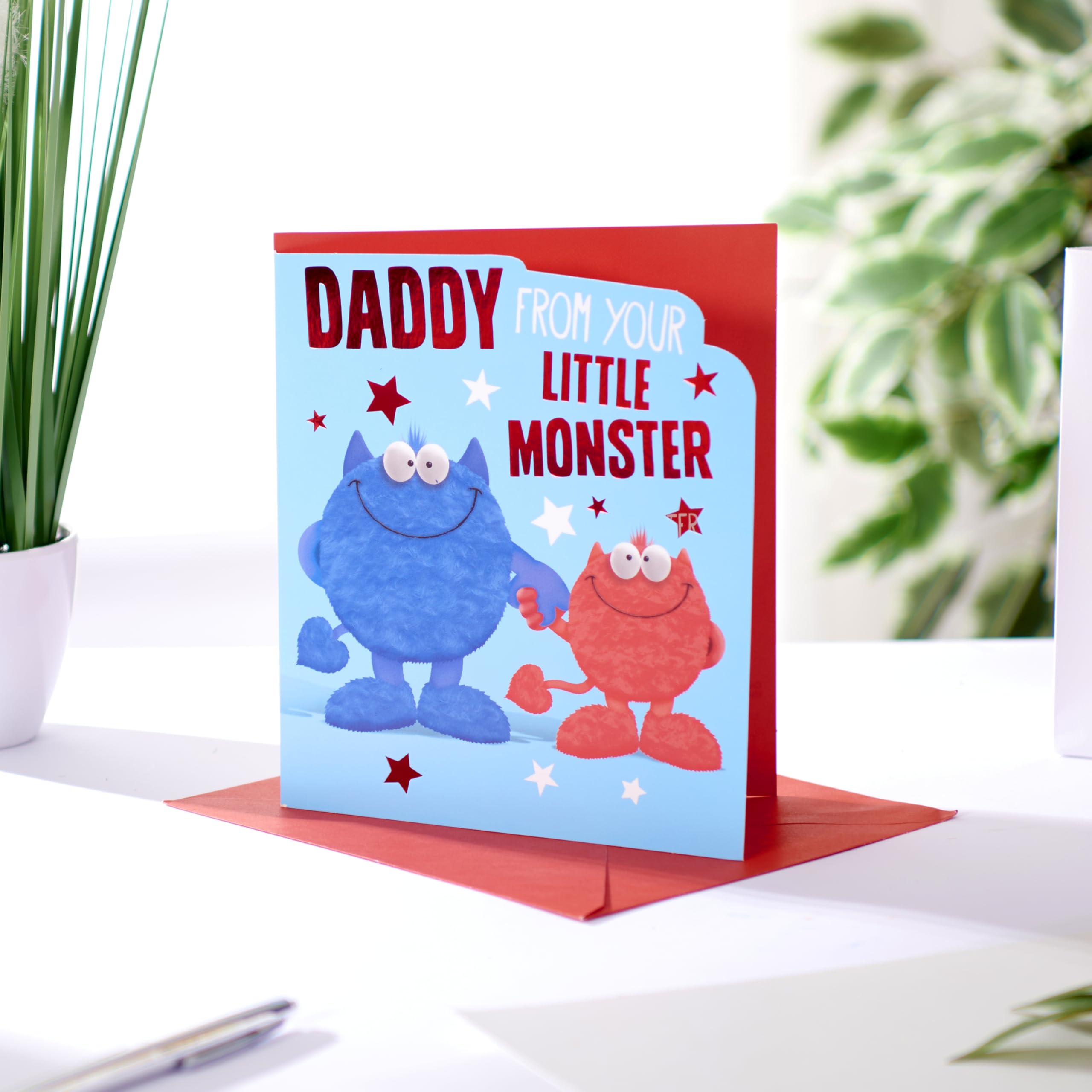 UK Greetings Father's Day Card for Daddy | Monster Illustration | 15.9 x 18.4 cm 3
